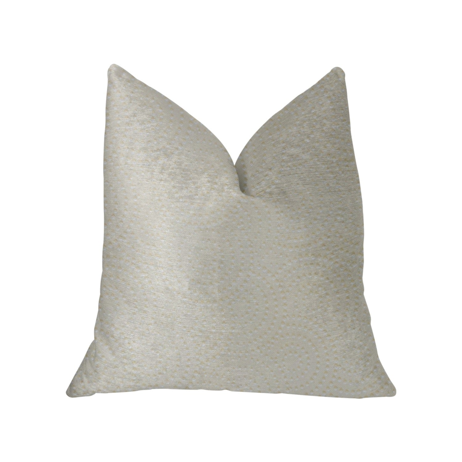 Plutus White Dove White Artificial Leather Luxury Throw Pillow - Double Sided  20 X 30 Queen