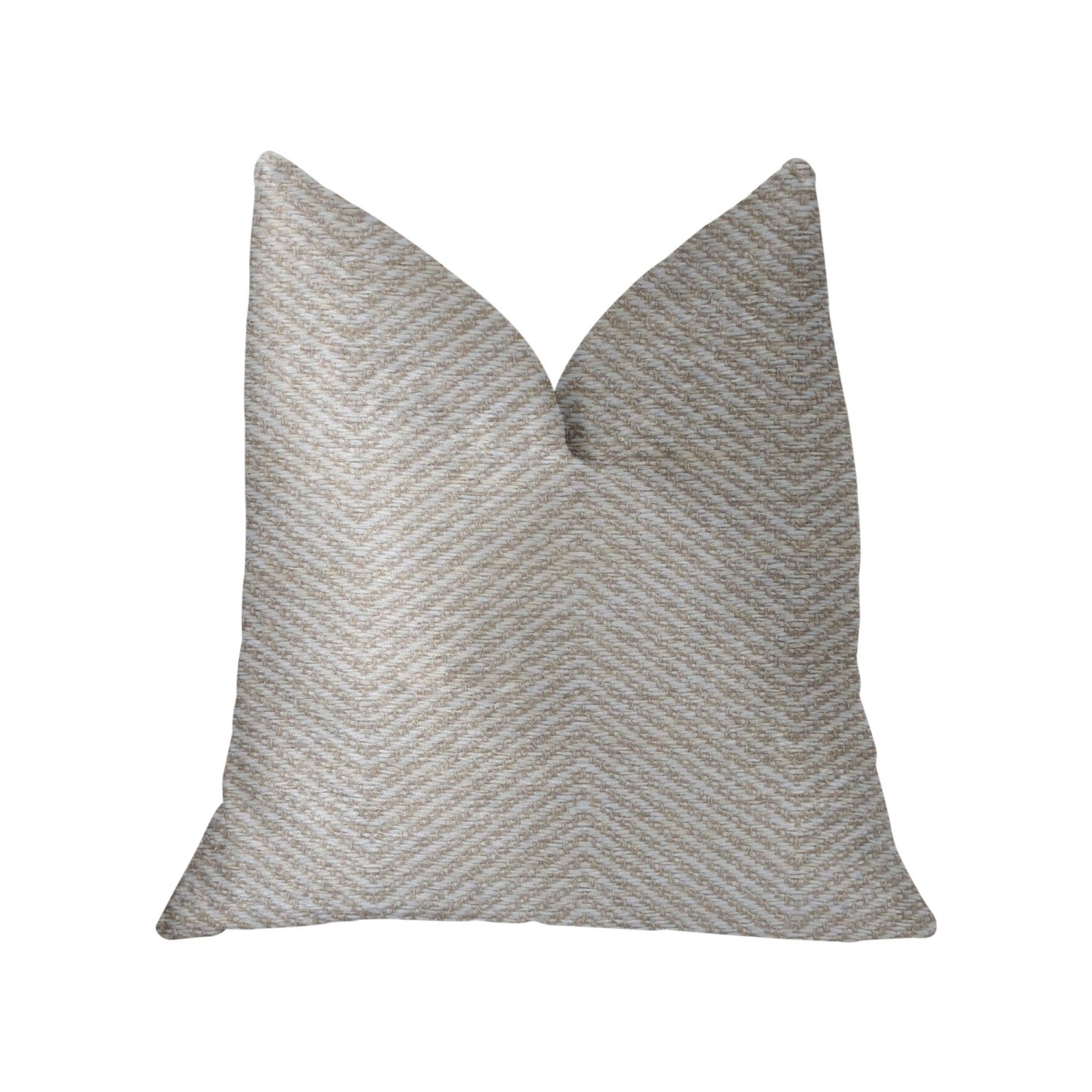 Plutus Plainville Beige Luxury Throw Pillow - Double Sided  22 X 22