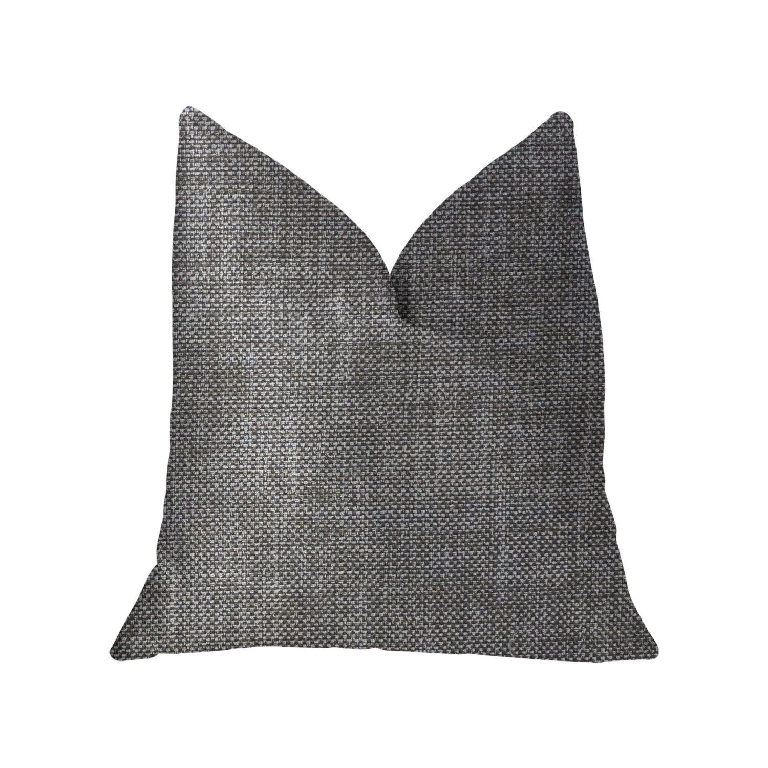 Plutus Grey Pebble Silver Luxury Throw Pillow - Double Sided  20 X 20