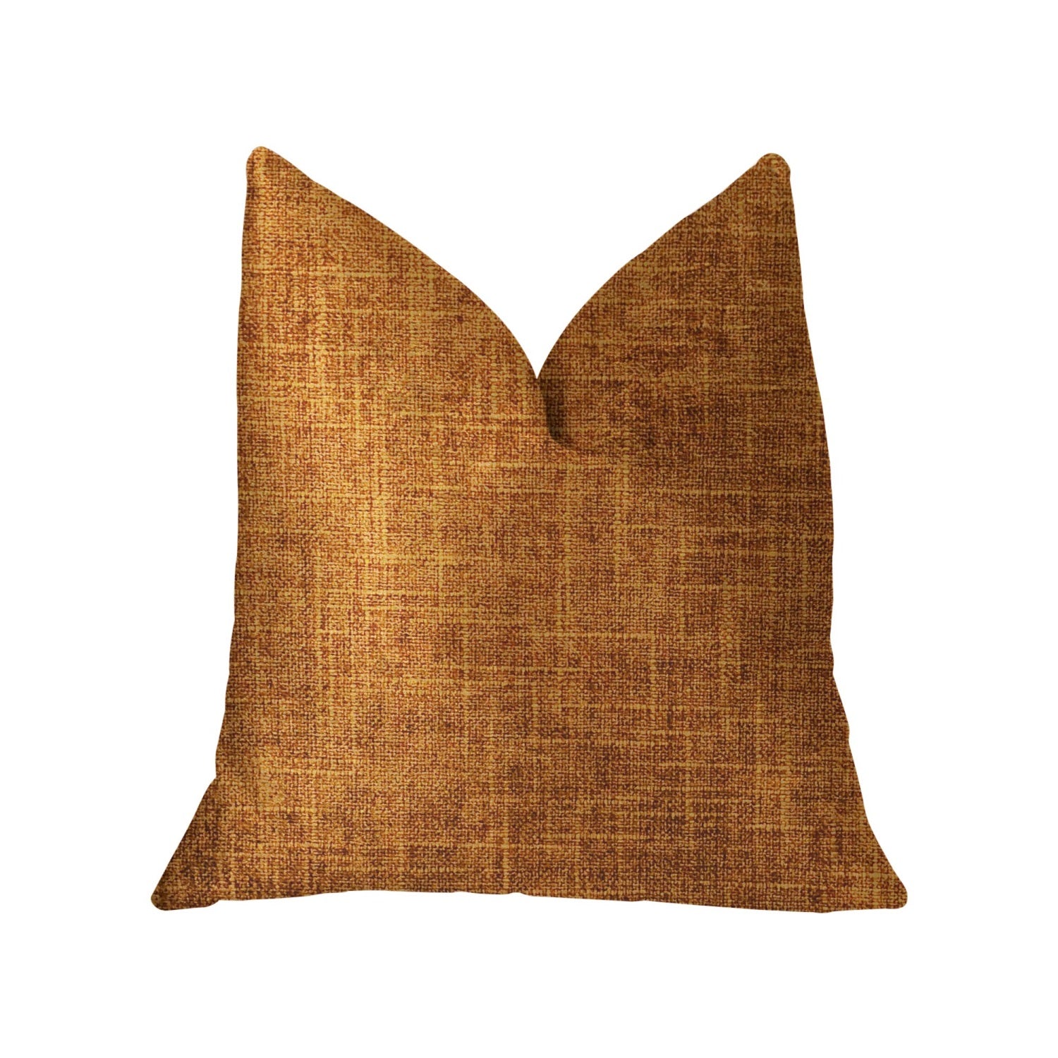 Plutus Marmalade Brown And Gold Luxury Throw Pillow - Double Sided  16 X 16