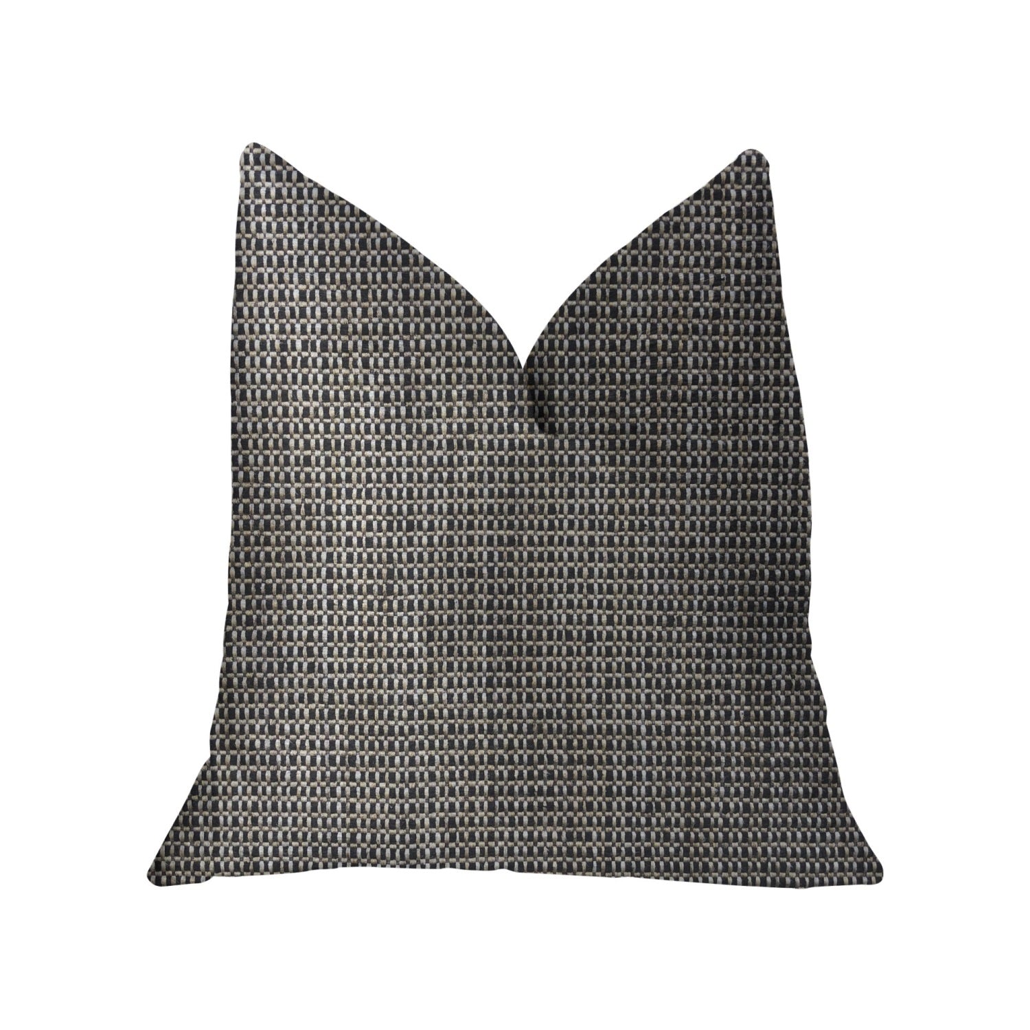 Plutus Melbourne Beige And Black Luxury Throw Pillow - Double Sided  12 X 20