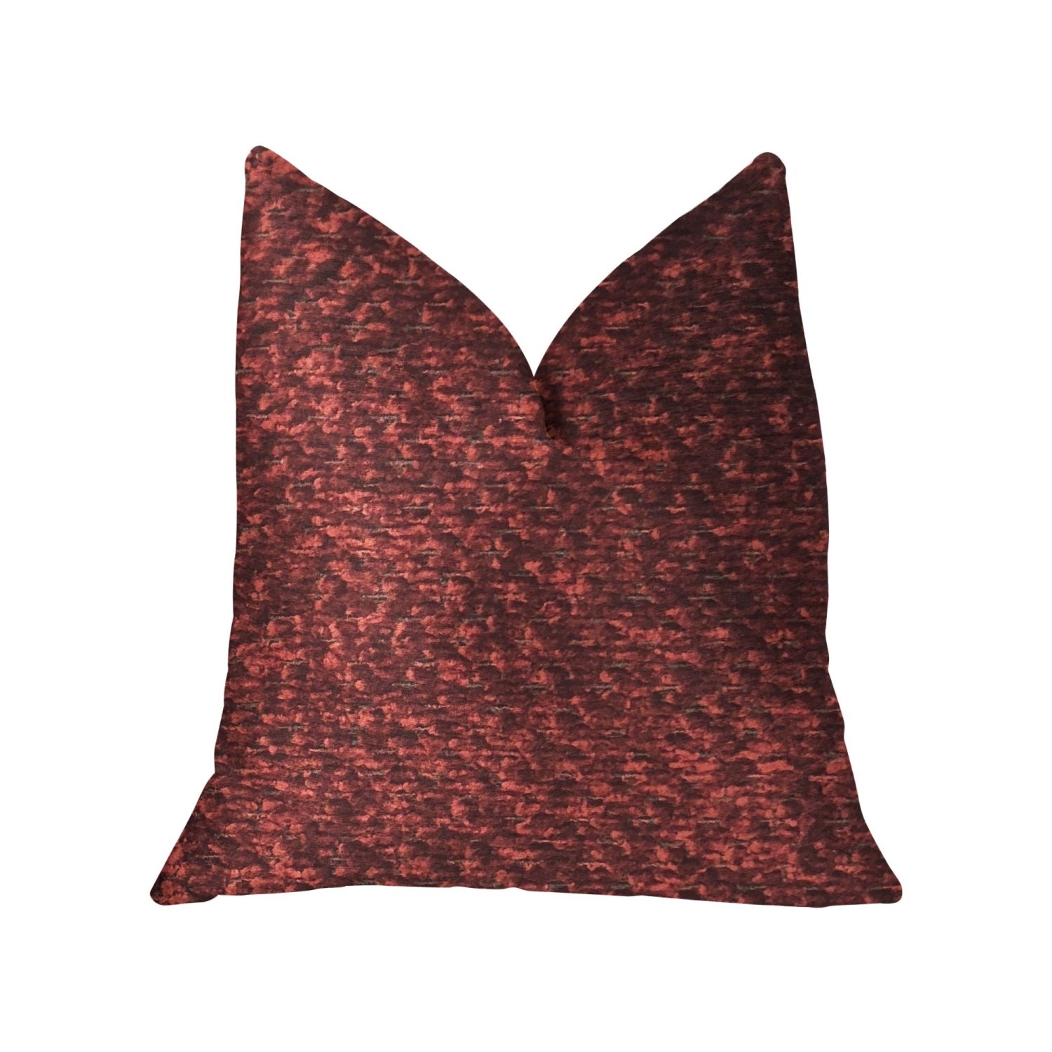 Plutus Hibiscus Burgundy Red Luxury Throw Pillow - Double sided  20??x 26??Standard