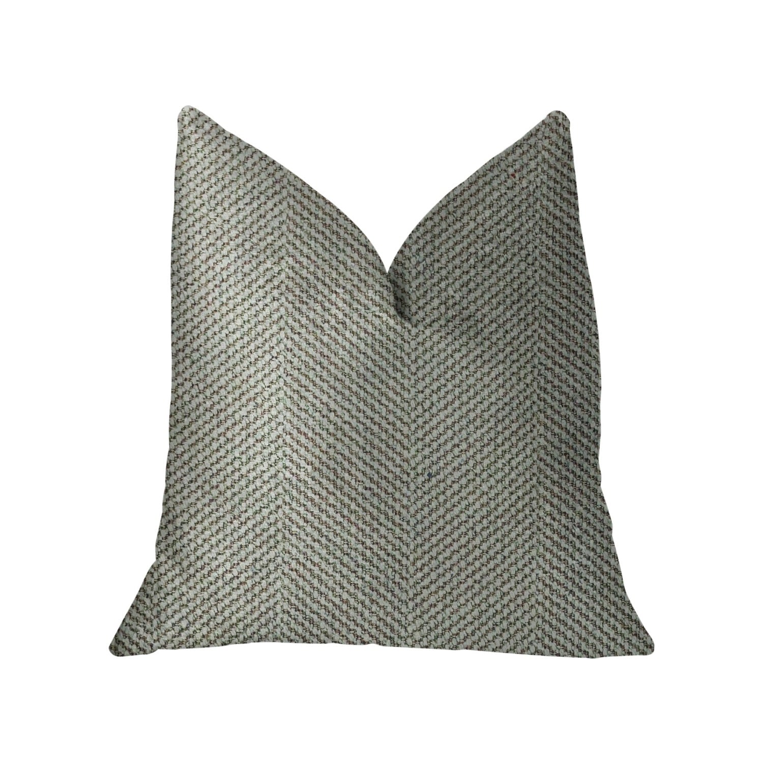 Plutus Jordyn Green And Gold Luxury Throw Pillow - Double Sided  20 X 26 Standard