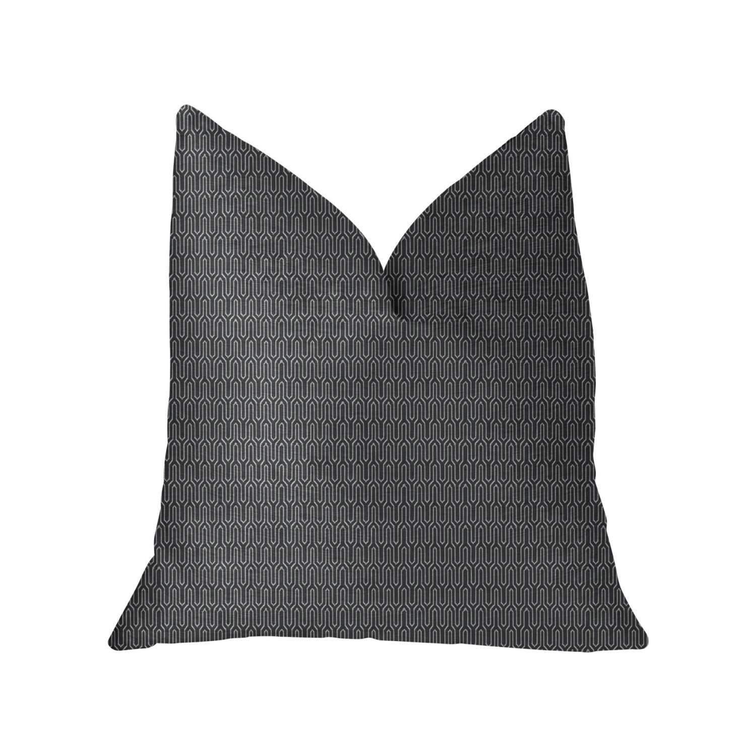 Plutus Milan Flare Black And Beige Luxury Throw Pillow - Double Sided  12 X 20