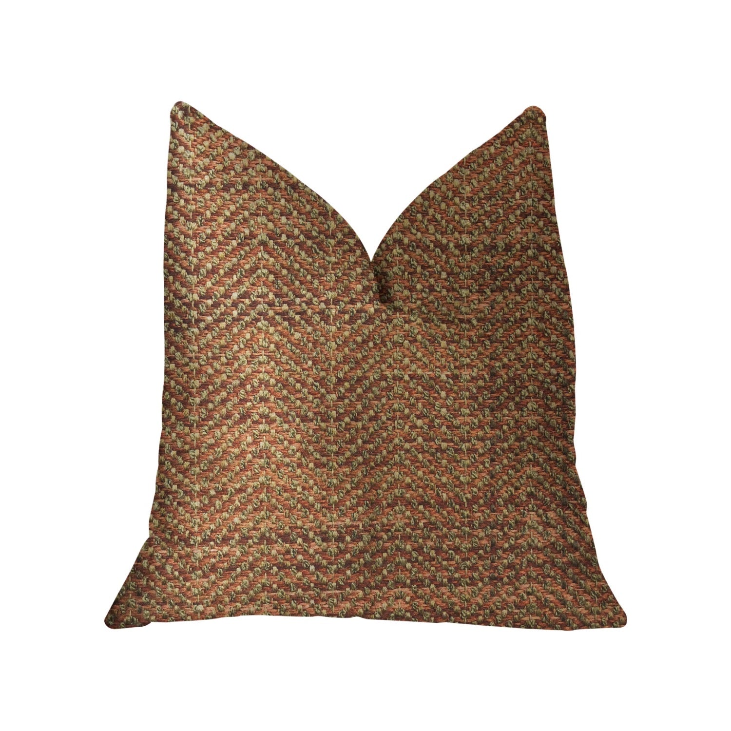 Plutus Merigold Orange And Gold Luxury Throw Pillow - Double Sided  24 X 24
