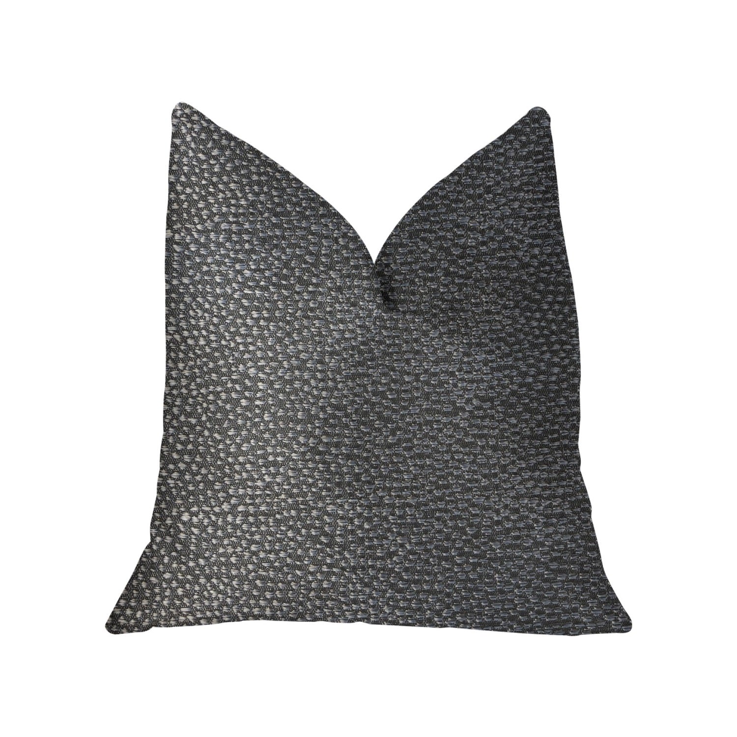 Plutus Eloquent Haze Silver Luxury Throw Pillow - Double Sided  20 X 30 Queen