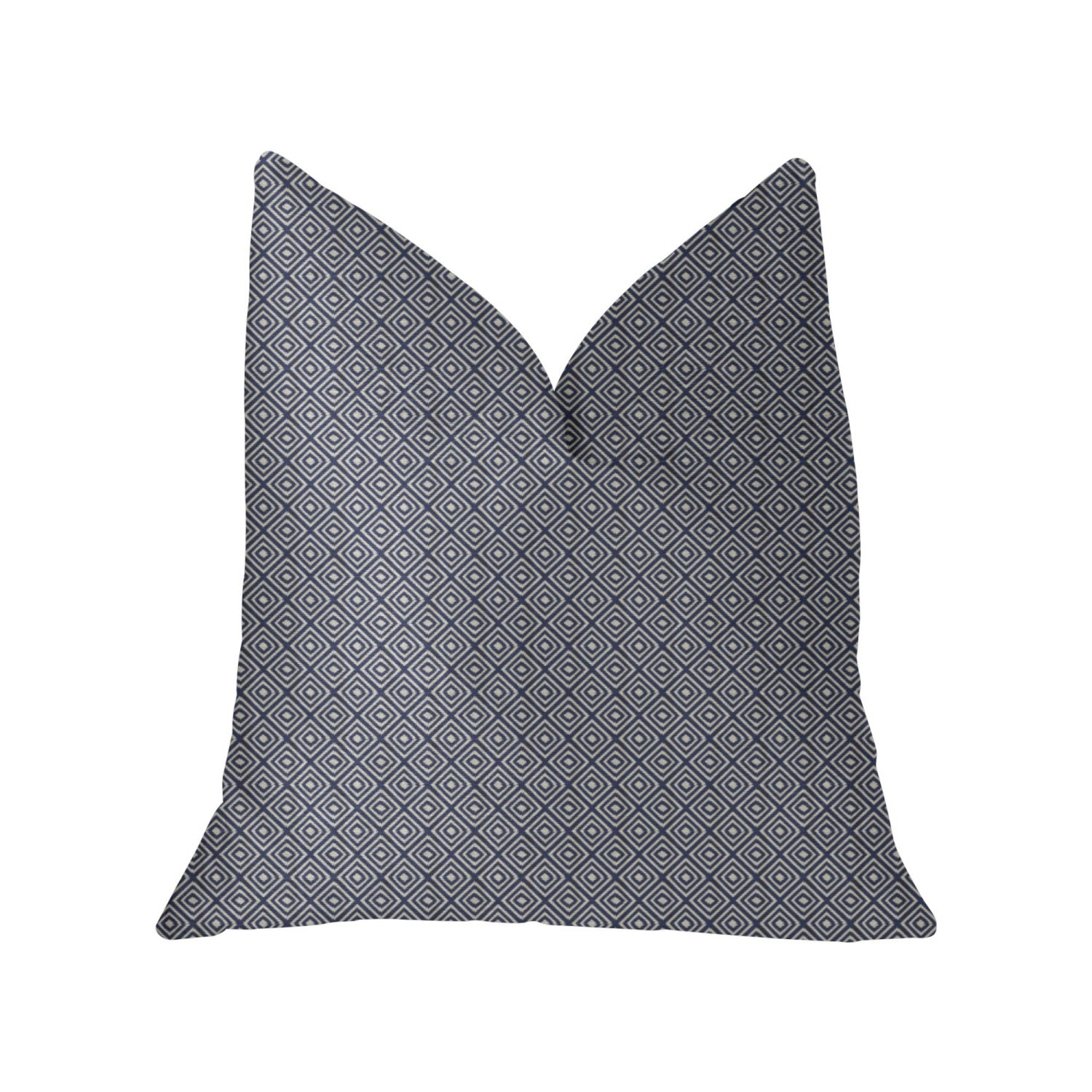 Plutus Daydream Blue And Beige Luxury Throw Pillow - Double Sided  18 X 18