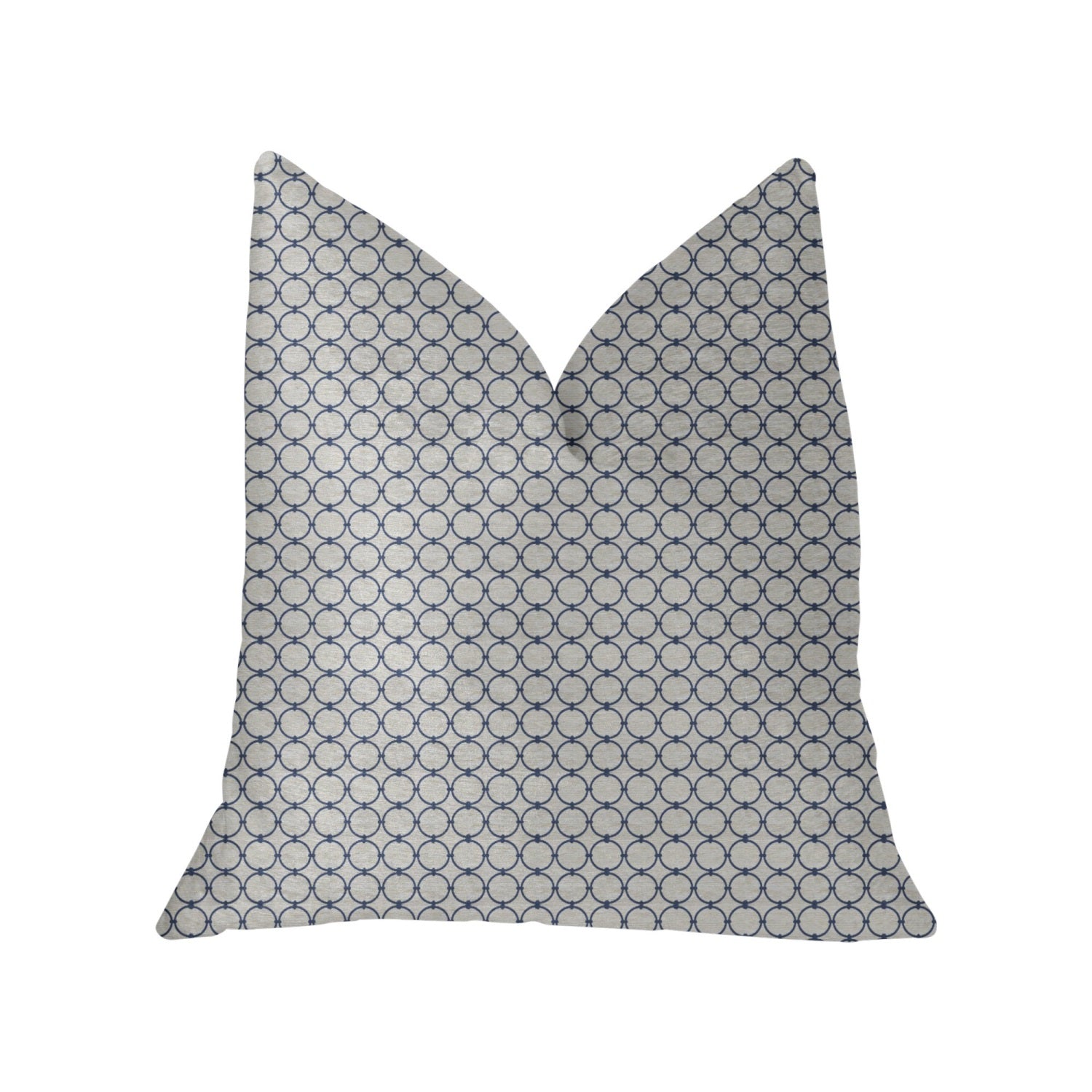 Plutus Object Lens Blue And Beige Luxury Throw Pillow - Double Sided  20 X 26 Standard