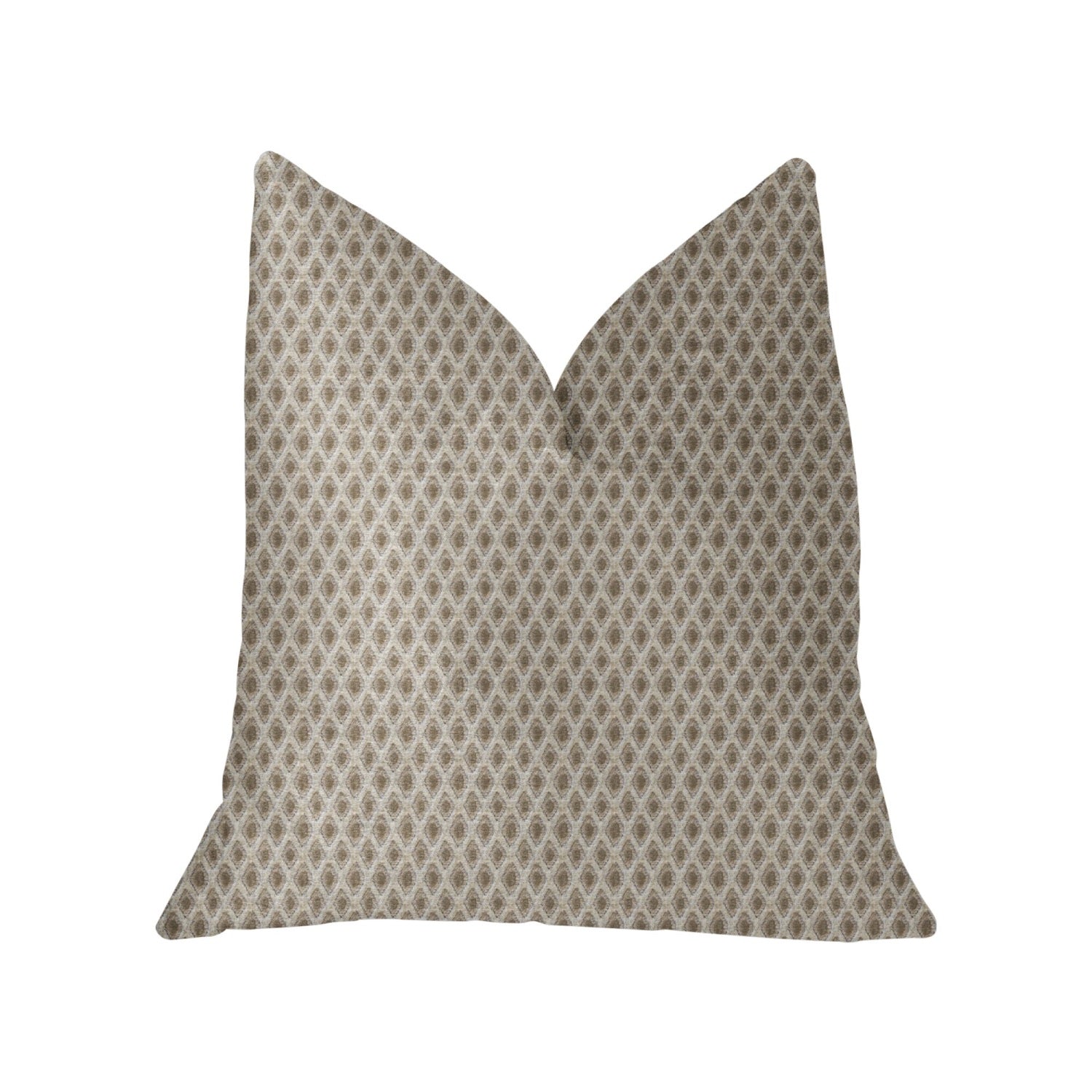 Plutus Diamant Beige and Brown Luxury Throw Pillow - Double sided  20??x 36??King