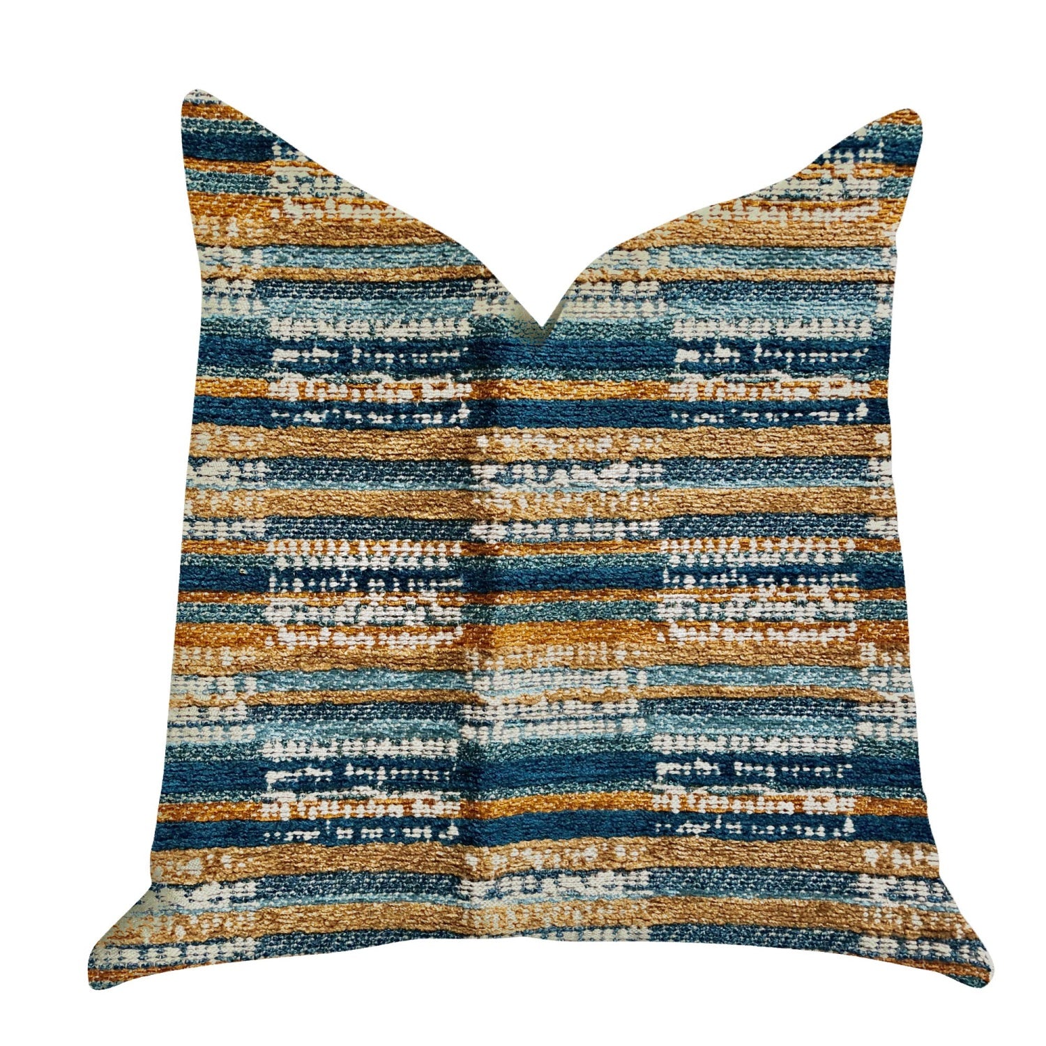 Plutus Timber Blue And Beige Textured Luxury Throw Pillow - Double Sided  20 X 26 Standard
