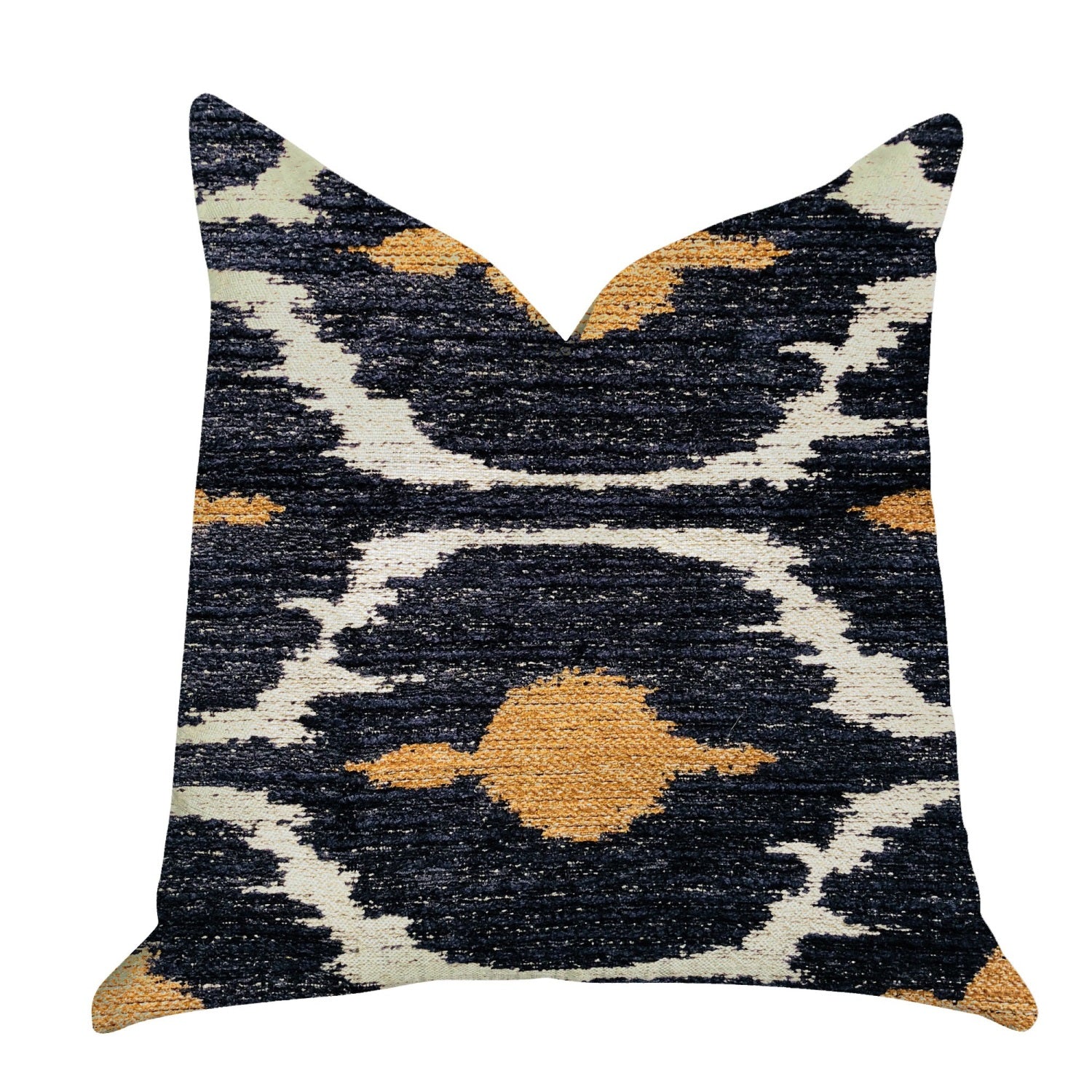 Plutus Bohemian Blue and Orange Ikat Luxury Throw Pillow  - Double sided  20??x 36??King