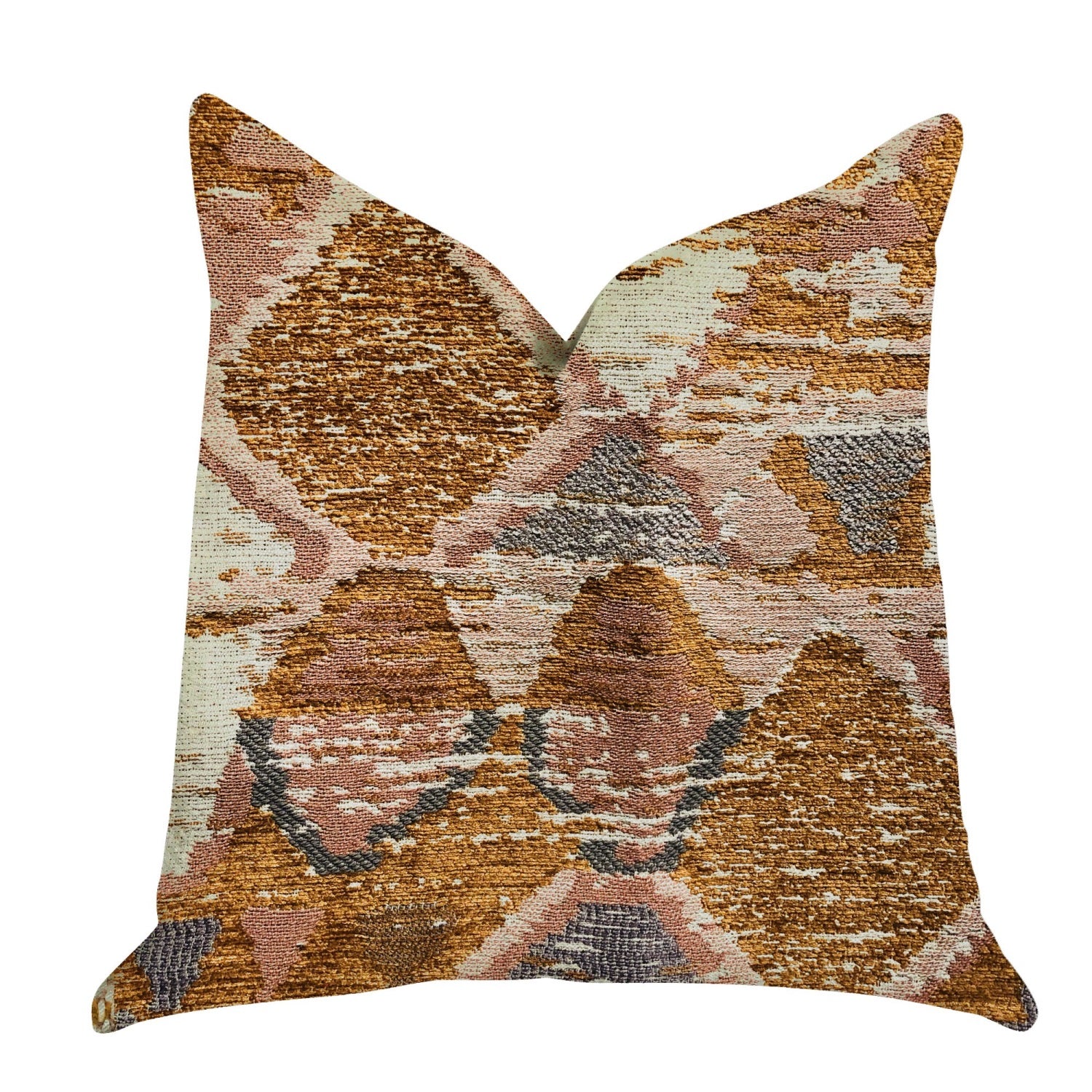 Plutus Mira Oasis Shades Of Brown Luxury Throw Pillow - Double Sided  20 X 30 Queen