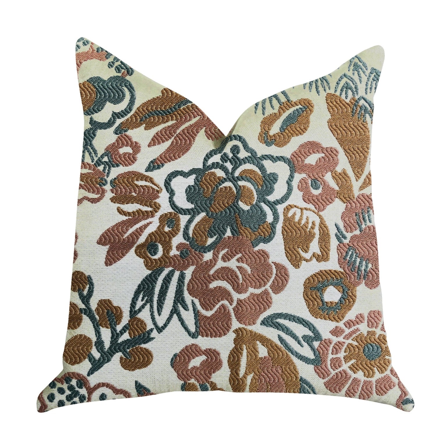 Plutus Floweret Luxury Throw Pillow - Double Sided  26 X 26