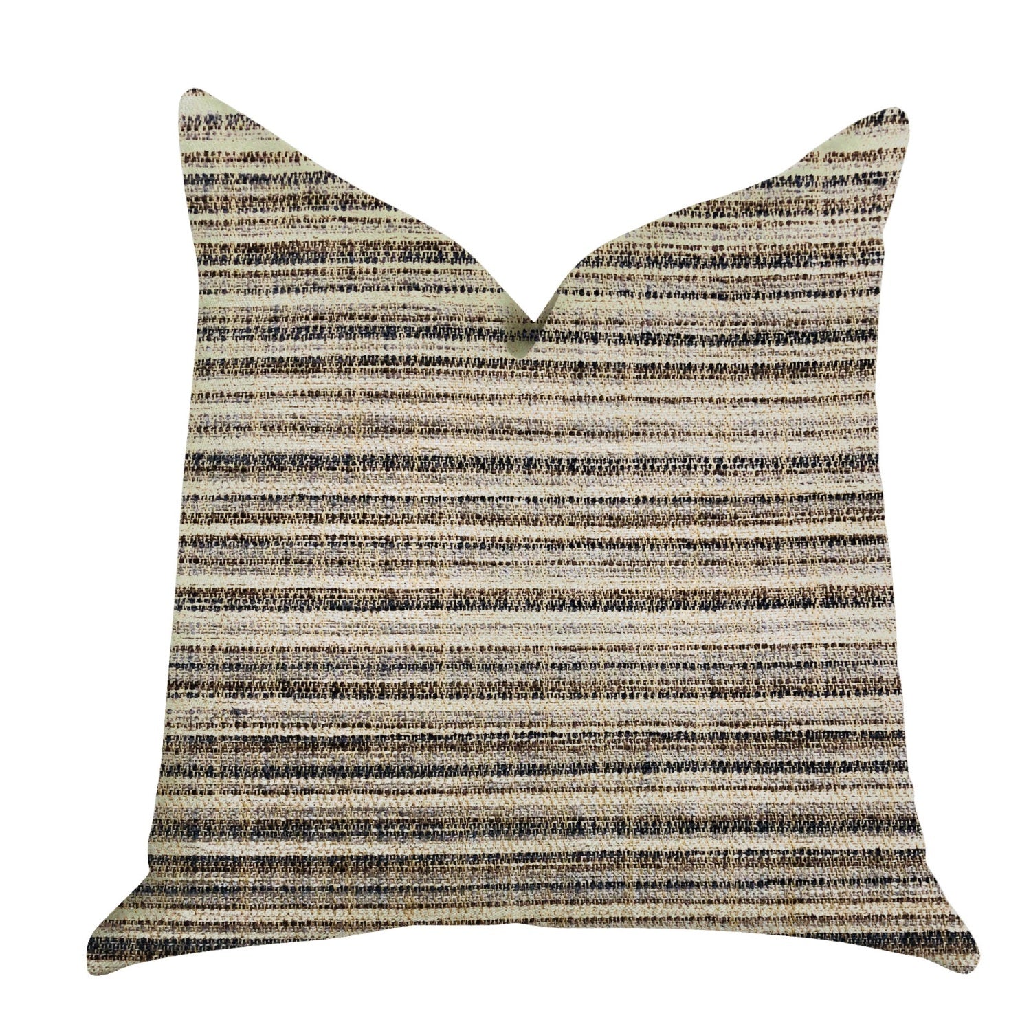 Plutus Skyway Lines Luxury Brown-Beige Multi Tones Throw Pillow - Double Sided  20 X 36 King