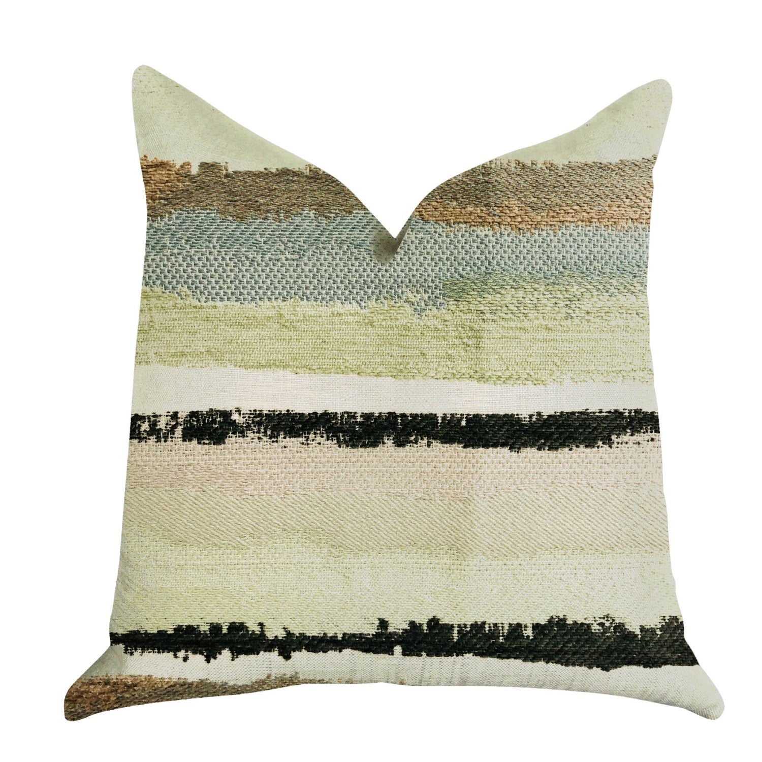 Plutus Lime Stone River Sand Multi Color Luxury Throw Pillow - Double Sided  20 X 20