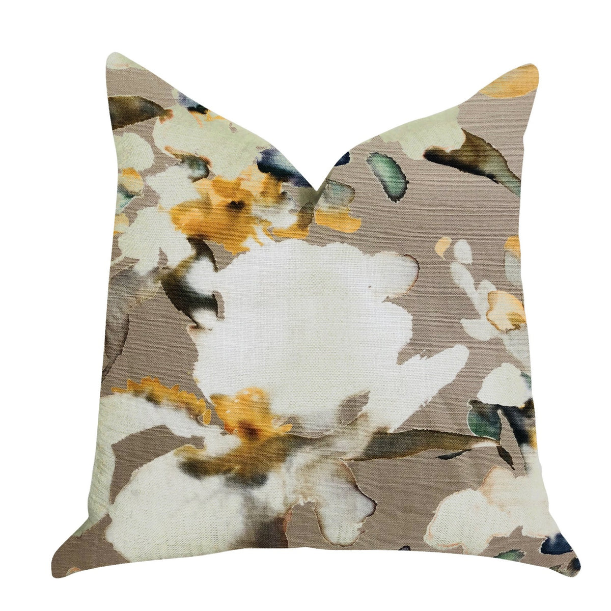 Plutus Maya De Aqua Floral Multi Color Luxury Throw Pillow  - Double Sided  20 X 36 King