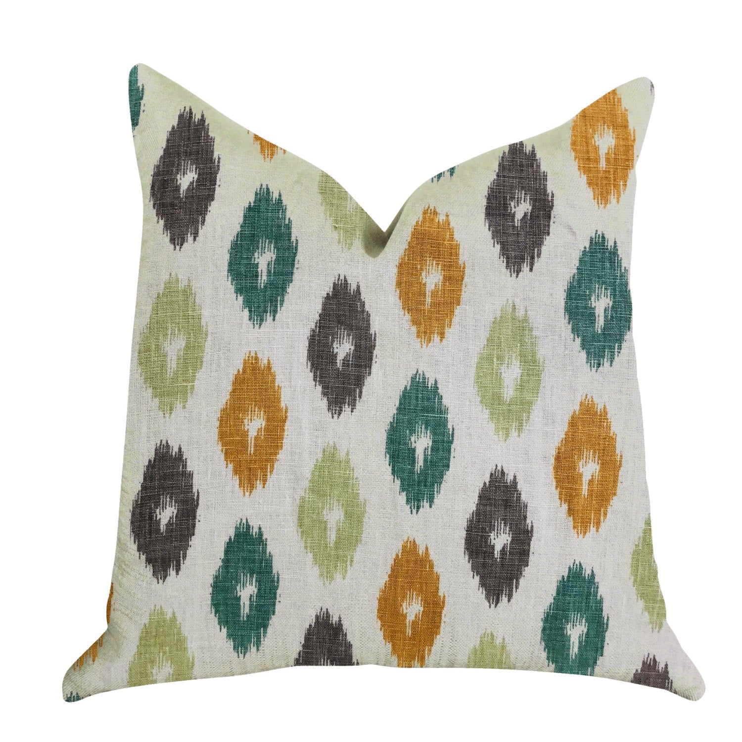 Plutus Wild Ingrid Ikat Multi Color Luxury Throw Pillow - Double Sided  24 X 24