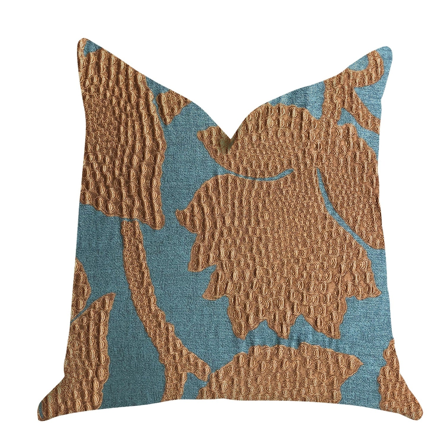 Plutus Golden Arabella Vine In Green And Bronze Tones Luxury Throw Pillow  - Double Sided  26 X 26