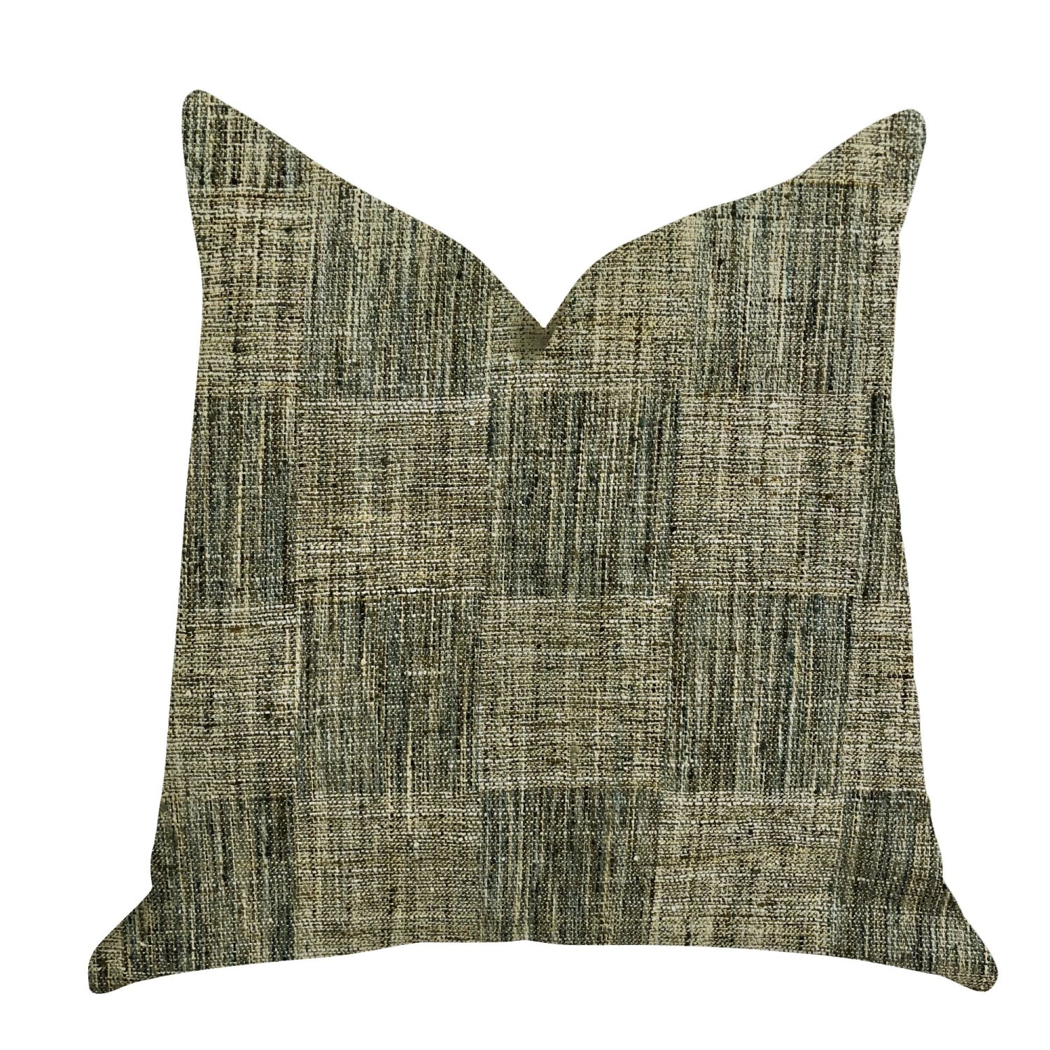Plutus Foursquare Avenue In Green Tones Luxury Throw Pillow - Double Sided  20 X 20