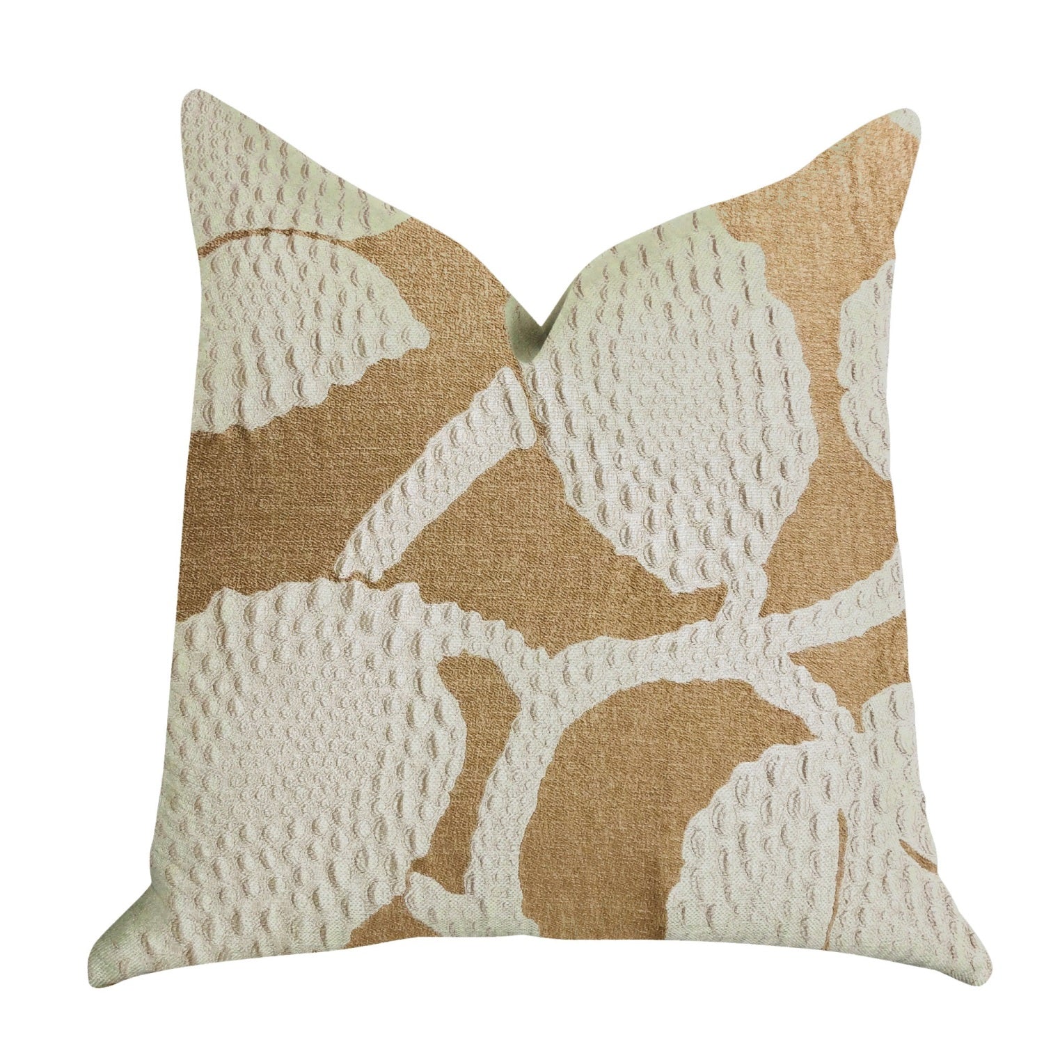 Plutus Golden Arabella Vine In Bronze Tones Luxury Throw Pillow - Double Sided  22 X 22