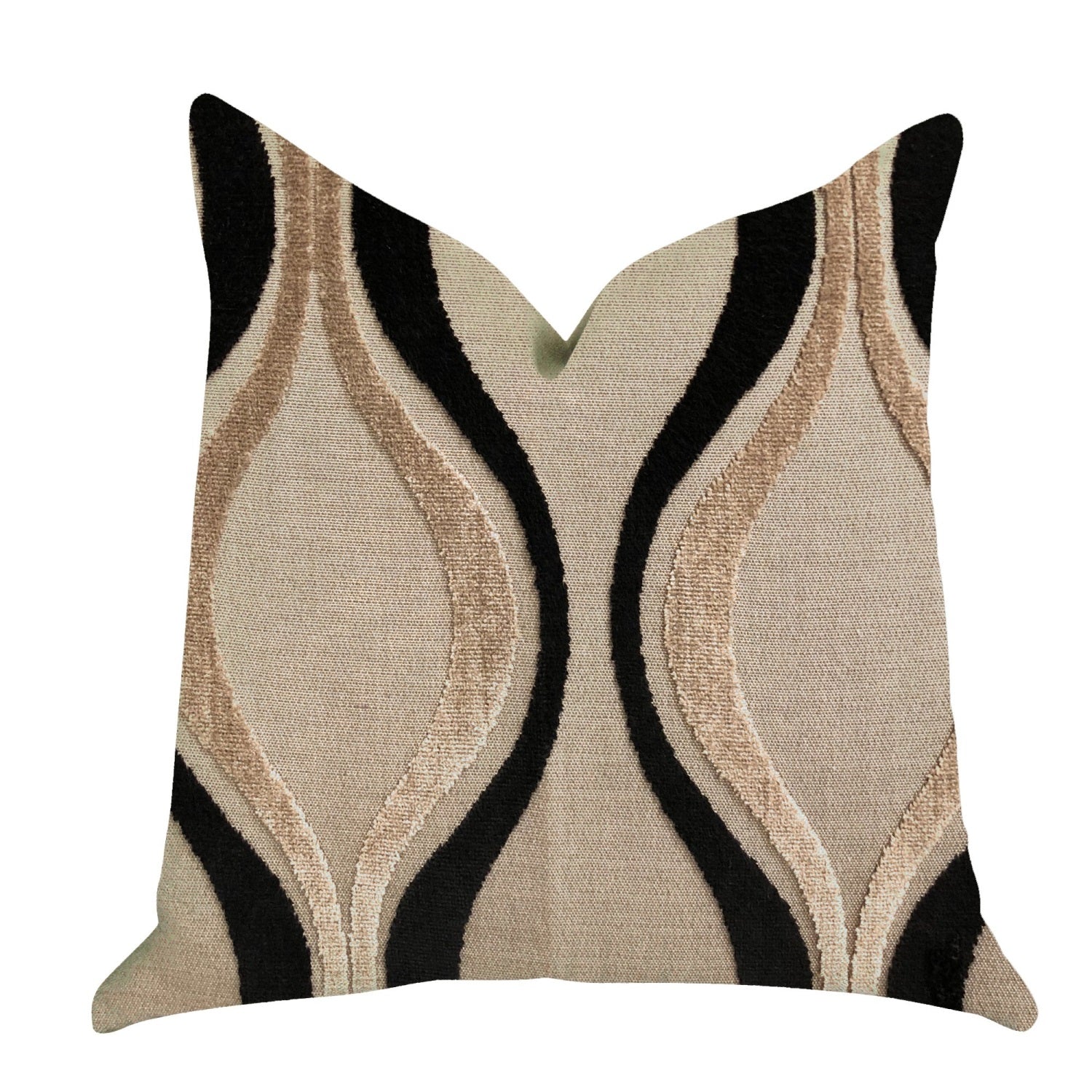 Plutus Misty Belvedere Luxury Throw Pillow In Brown And Black Tones   - Double Sided  20 X 30 Queen