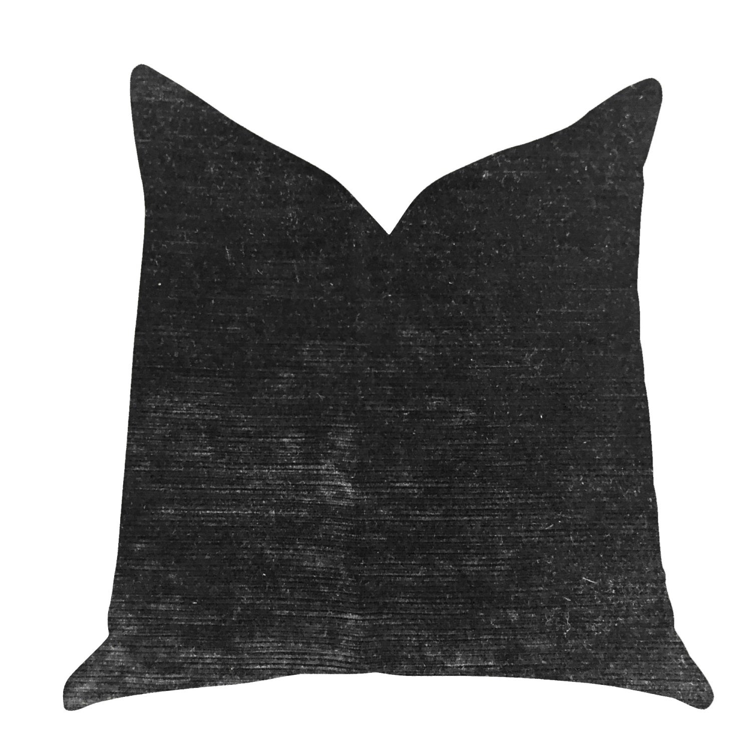 Plutus Onyx Caviar Velvet Throw Pillow In Black  - Double Sided  20 X 26 Standard