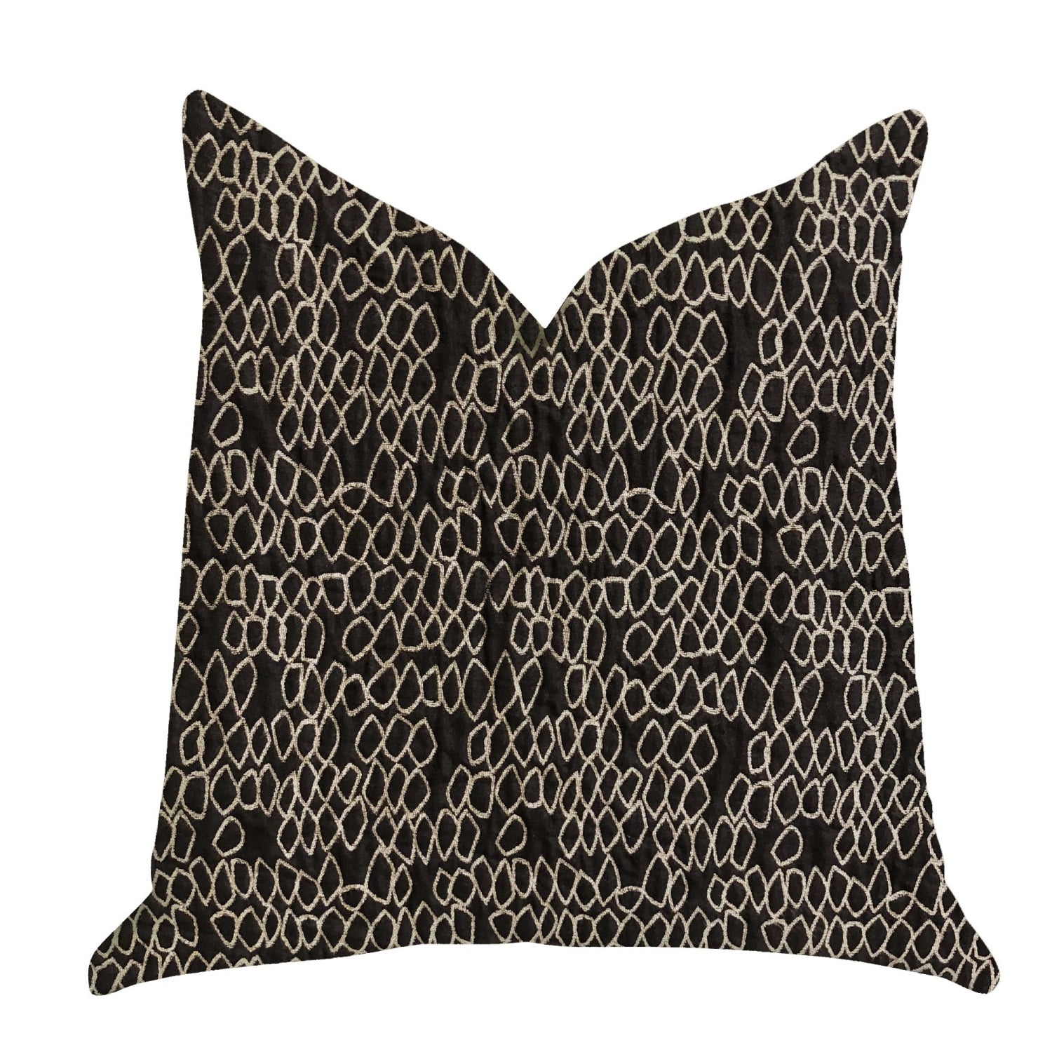 Plutus Carbonado Mine Luxury Throw Pillow In Black And White - Double Sided  24 X 24