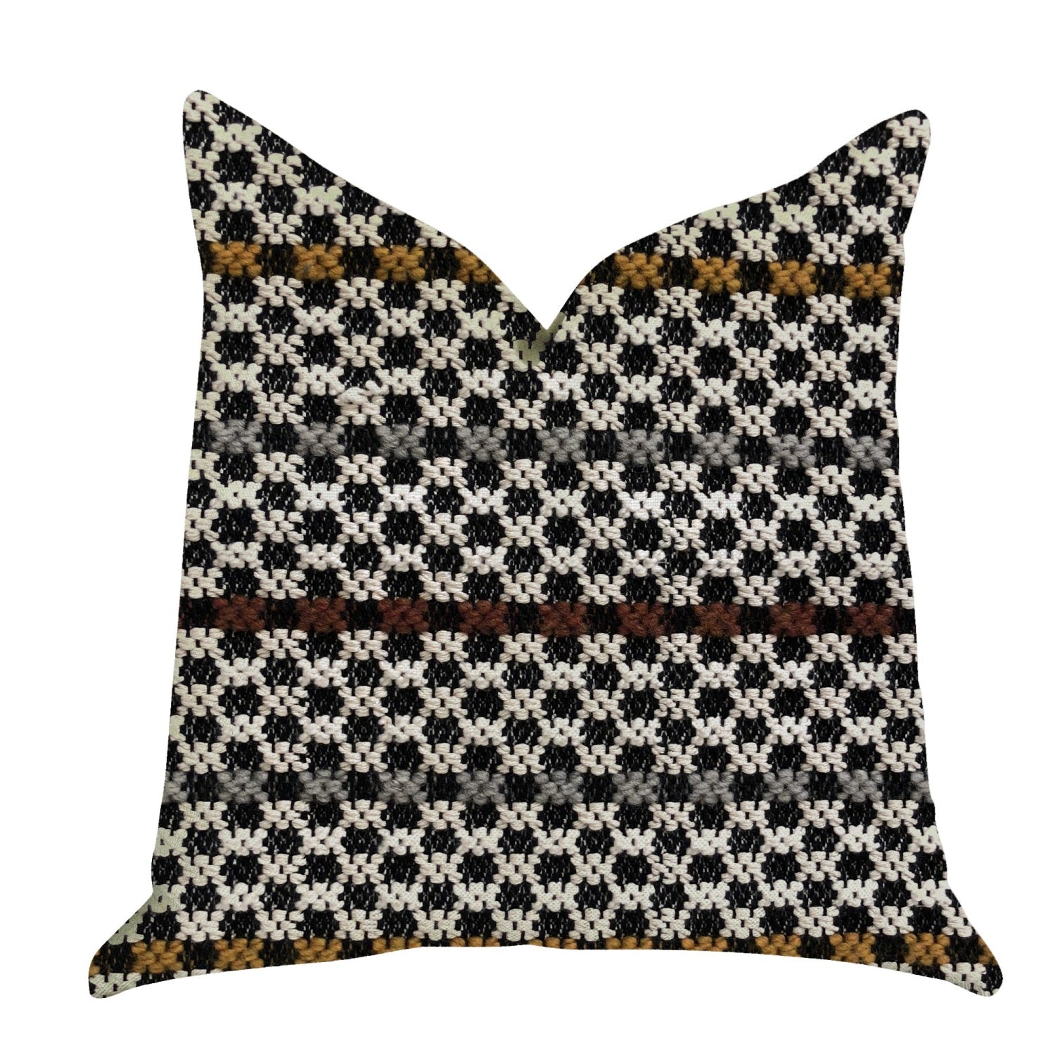 Plutus Poppy Chic Woven Luxury Throw Pillow In Multi Color  - Double Sided  18 X 18