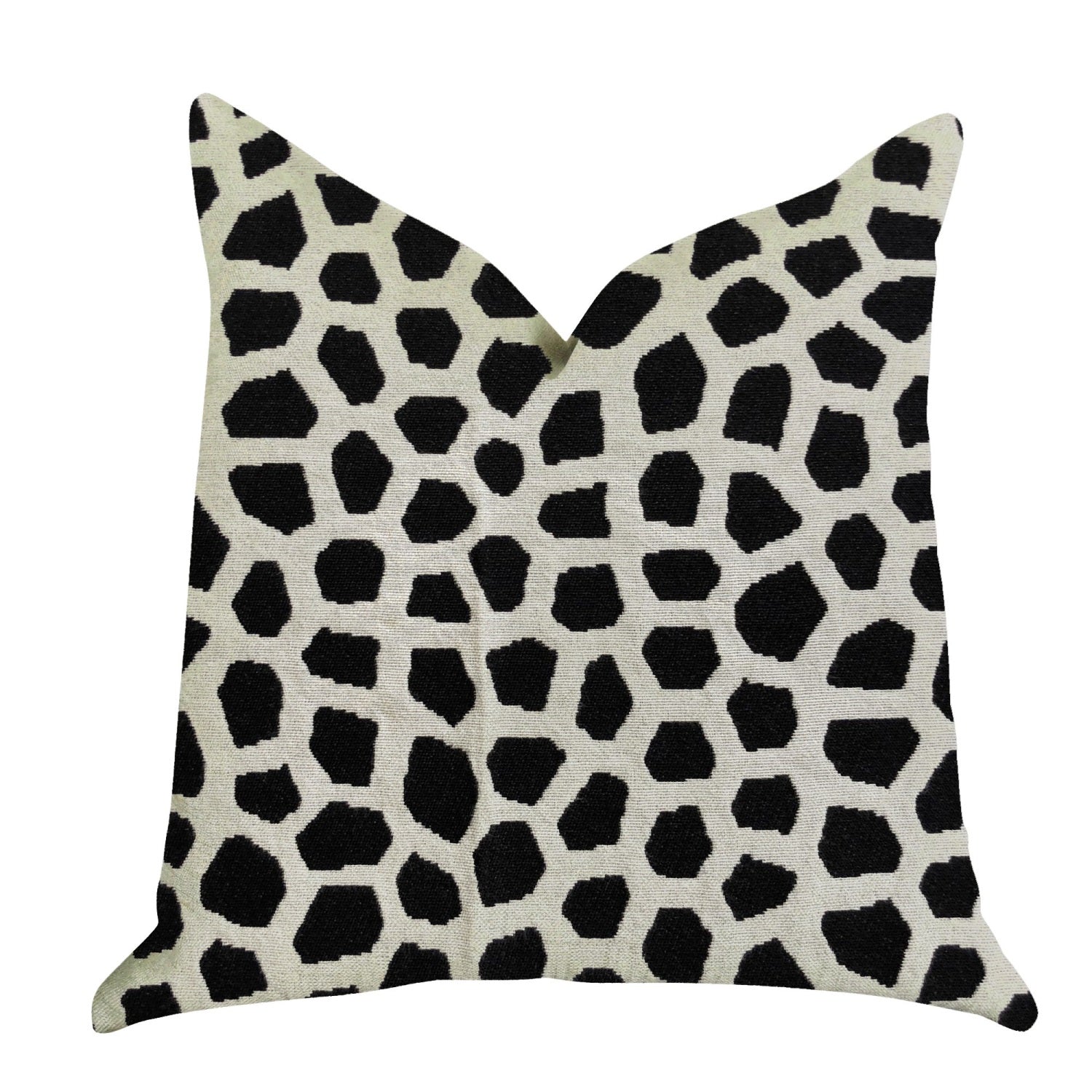 Plutus Dark Jewels Luxury Throw Pillow in Black and White - Double sided  20??x 30??Queen