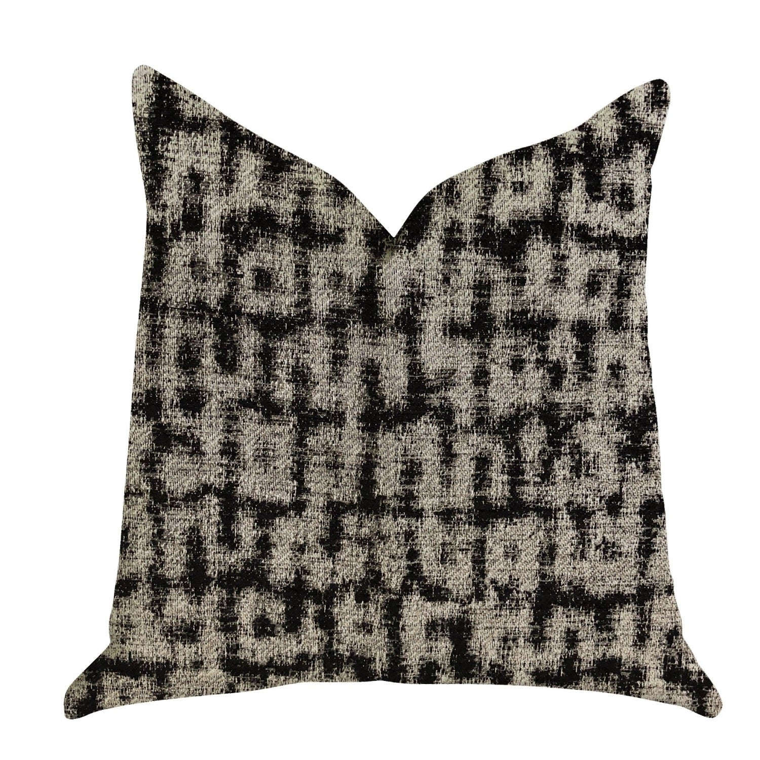 Plutus Modish Millie Luxury Throw Pillow In Black And Beige Tones  - Double Sided  26 X 26