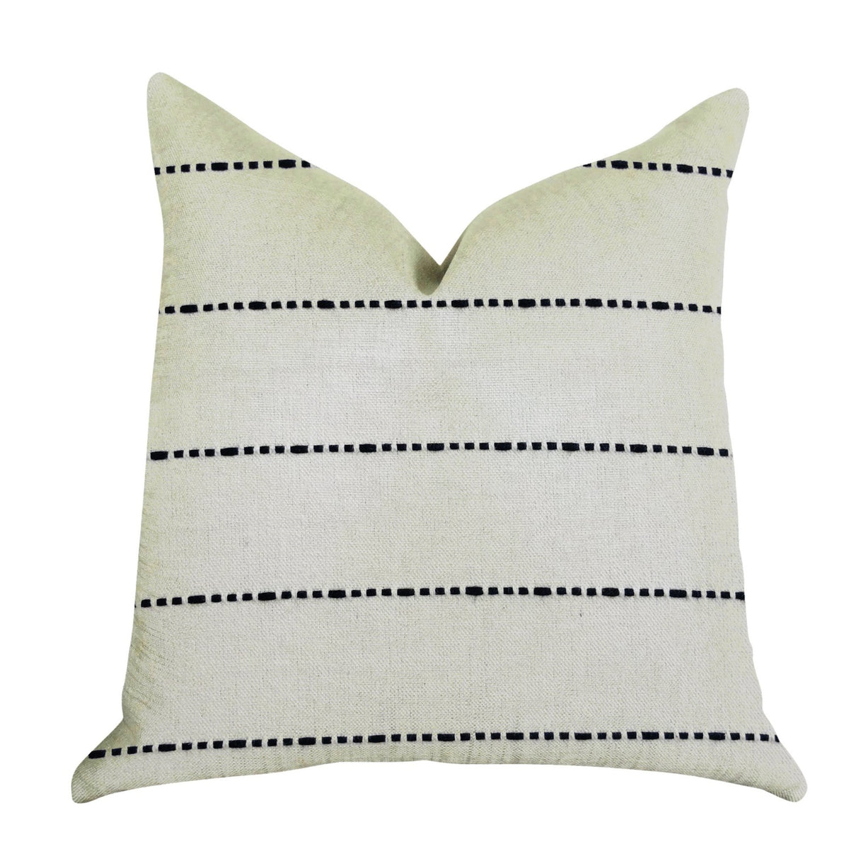 Plutus Interweave Vanilla Bean Luxury Throw Pillow In Black And White - Double Sided  20 X 36 King