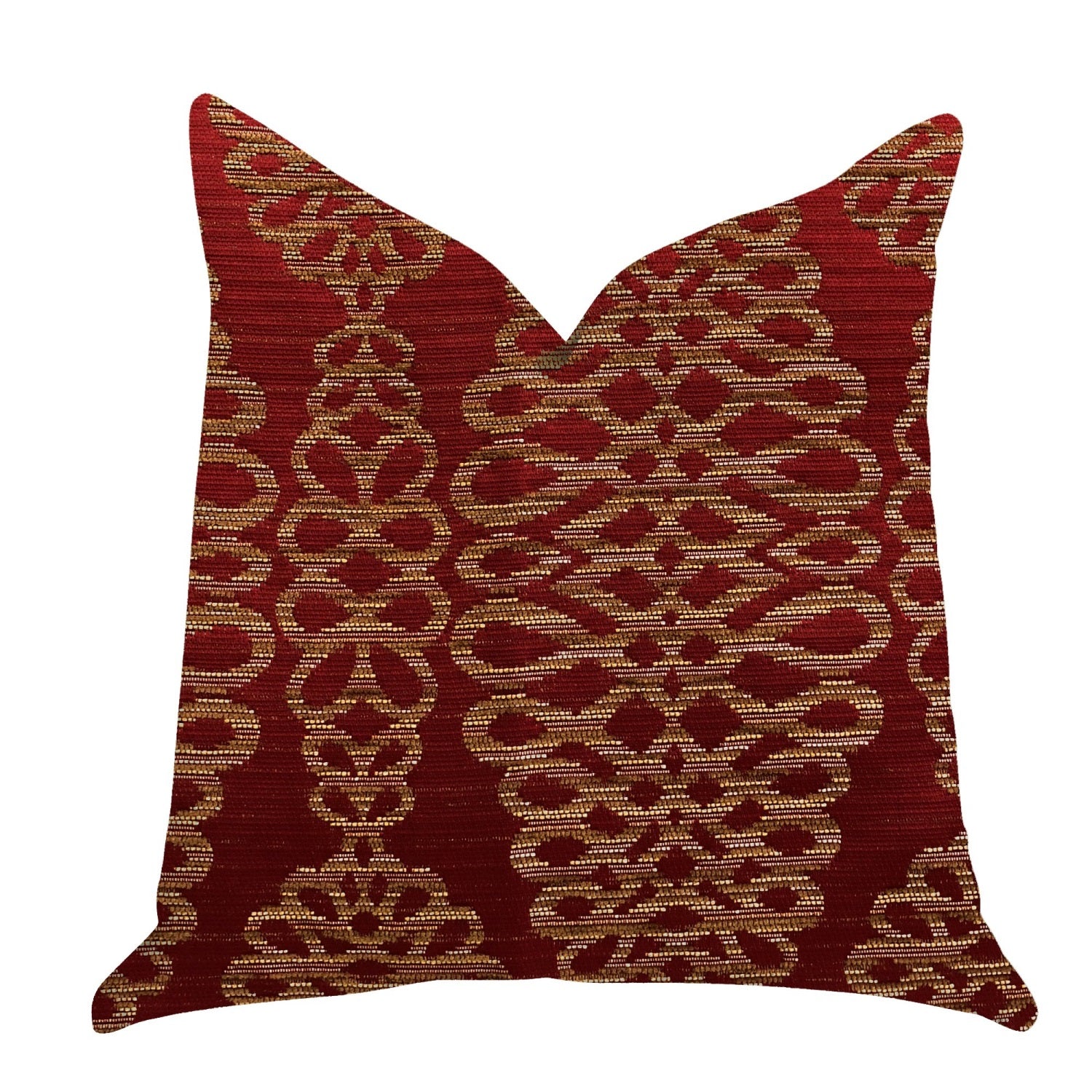 Plutus Sweet Henna Luxury Throw Pillow In Red And Gold - Double Sided  26 X 26