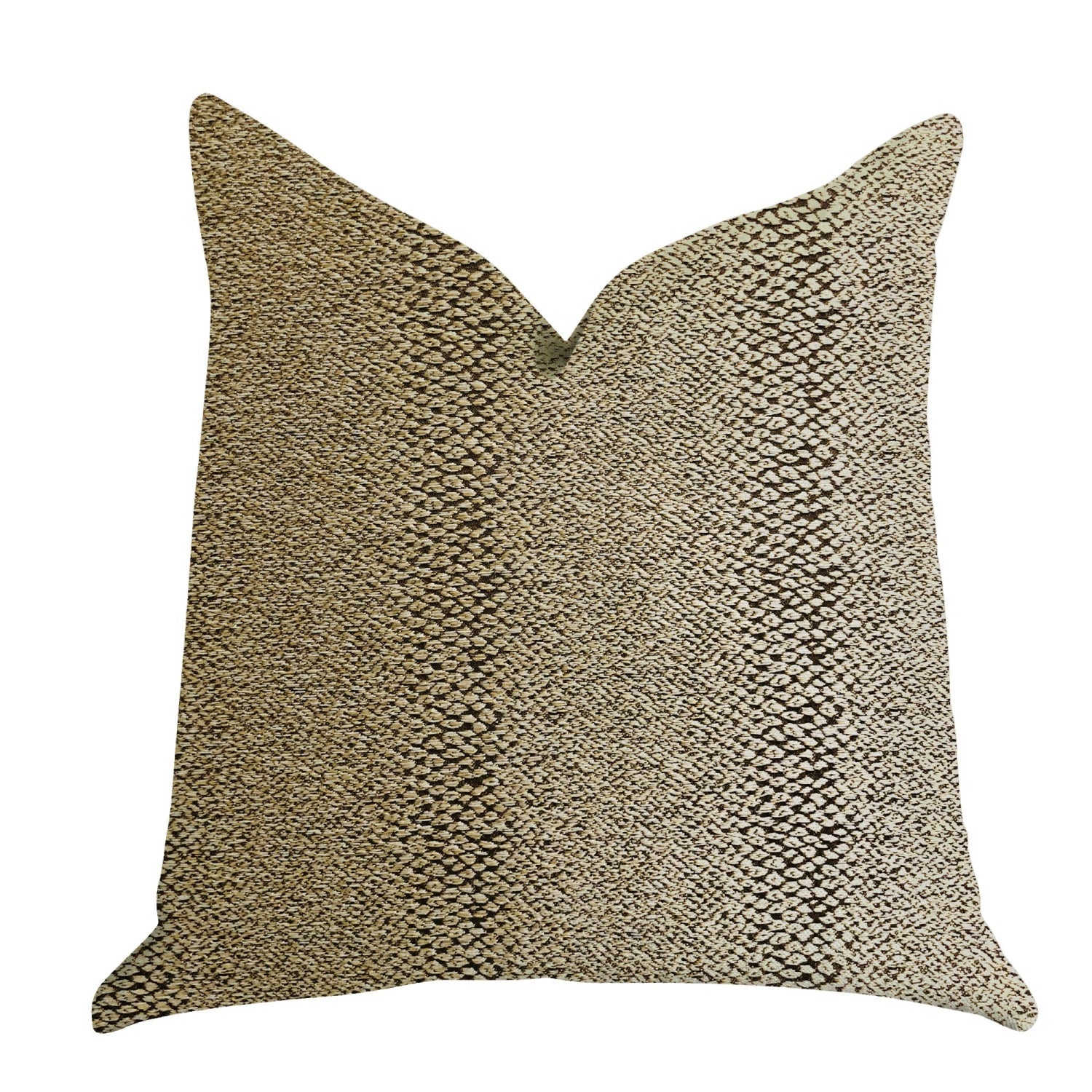 Plutus Shimmer In Gold Metallic Luxury Throw Pillow - Double Sided  22 X 22