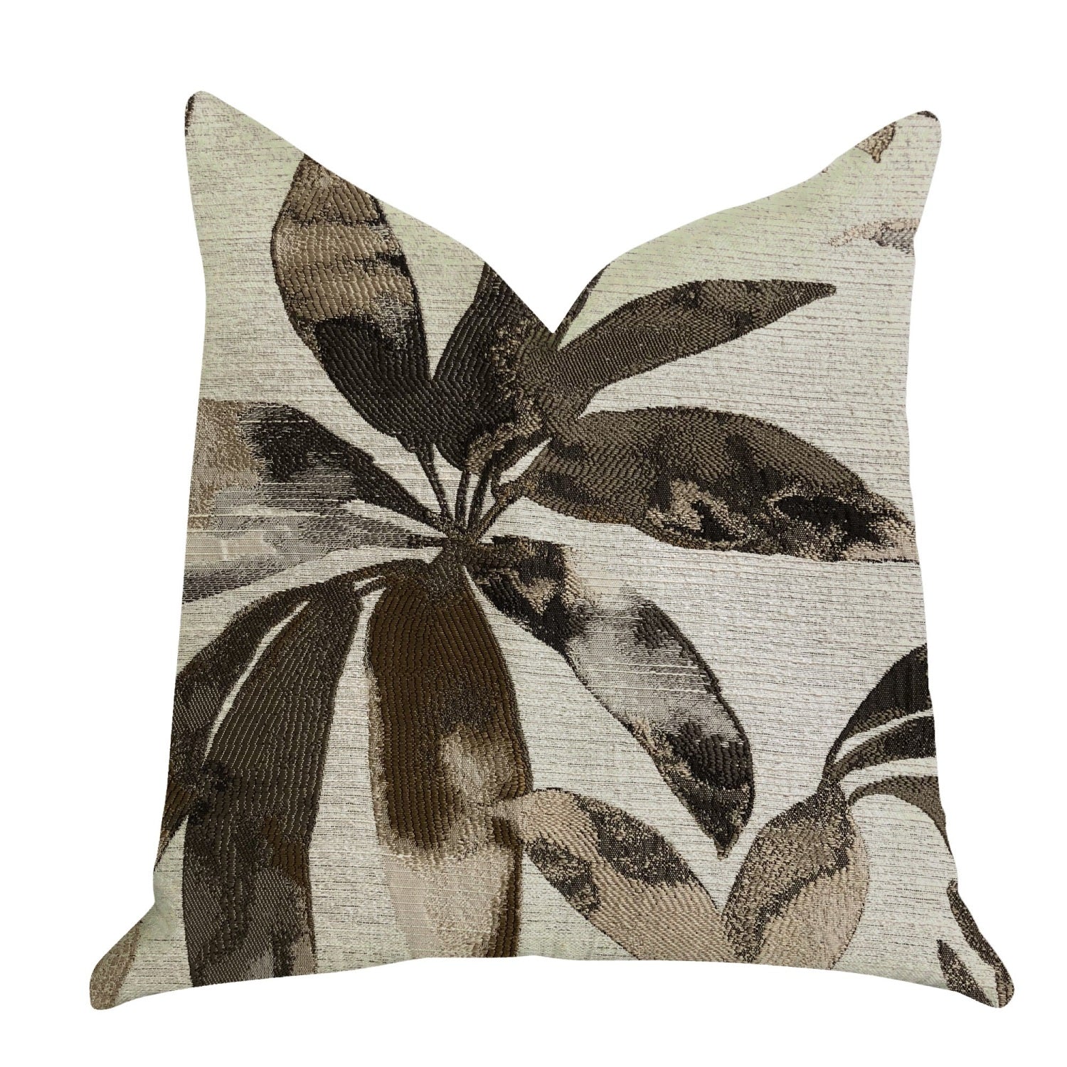 Plutus Santorini Cove Beige and Brown Tones Luxury Throw Pillow  - Double sided  20??x 36??King