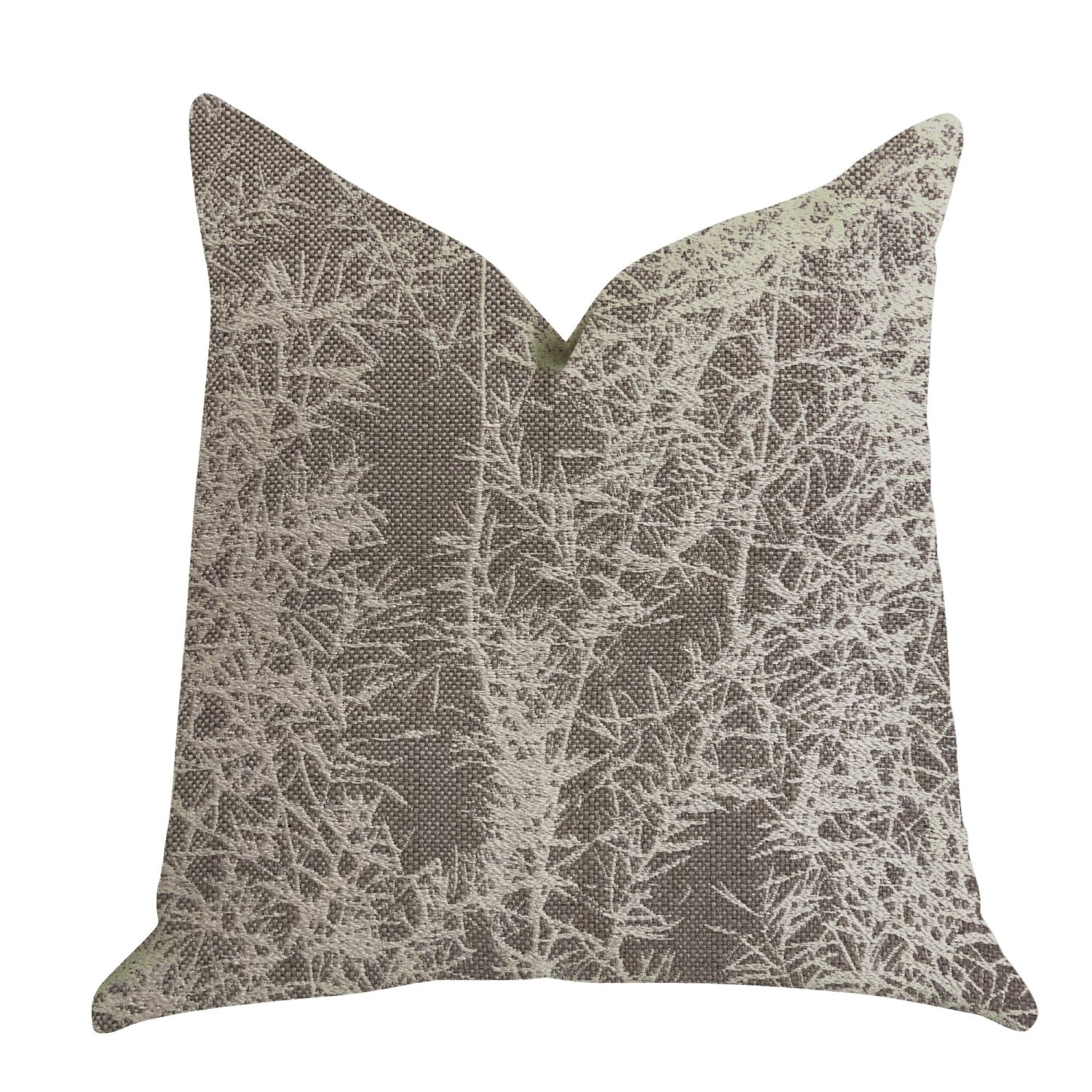 Plutus Garden Breeze Luxury Throw Pillow In Gray And Beige Colors  - Double Sided  18 X 18