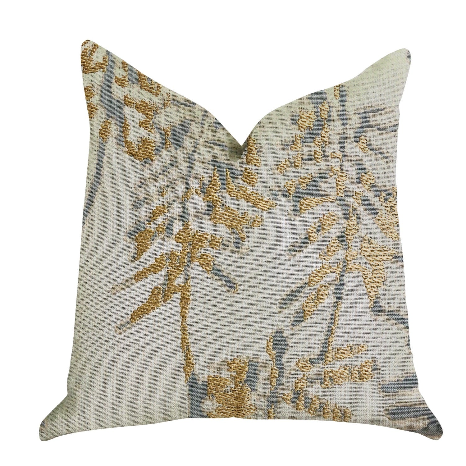 Plutus Creekside Beauty Luxury Throw Pillow in Green and Gold Tones - Double sided  20??x 26??Standard