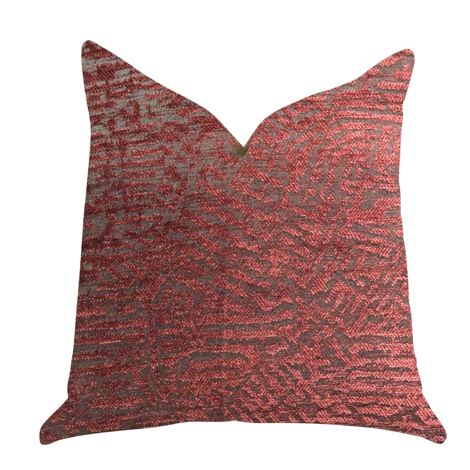 Plutus Crushed Wine Luxury Throw Pillow in Dark Red  - Double sided  20??x 30??Queen