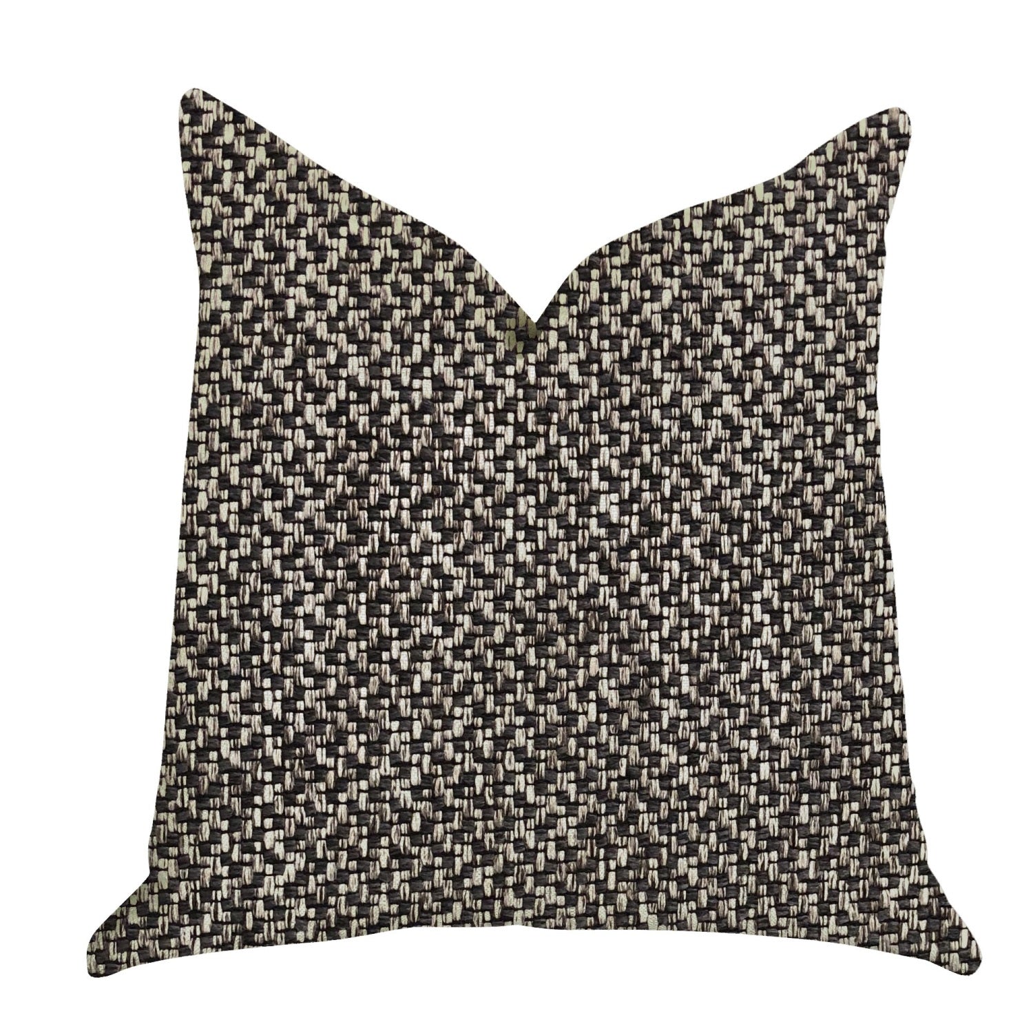 Plutus Salt And Pepper Luxury Throw Pillow In Grey And Black Tones - Double Sided  24 X 24