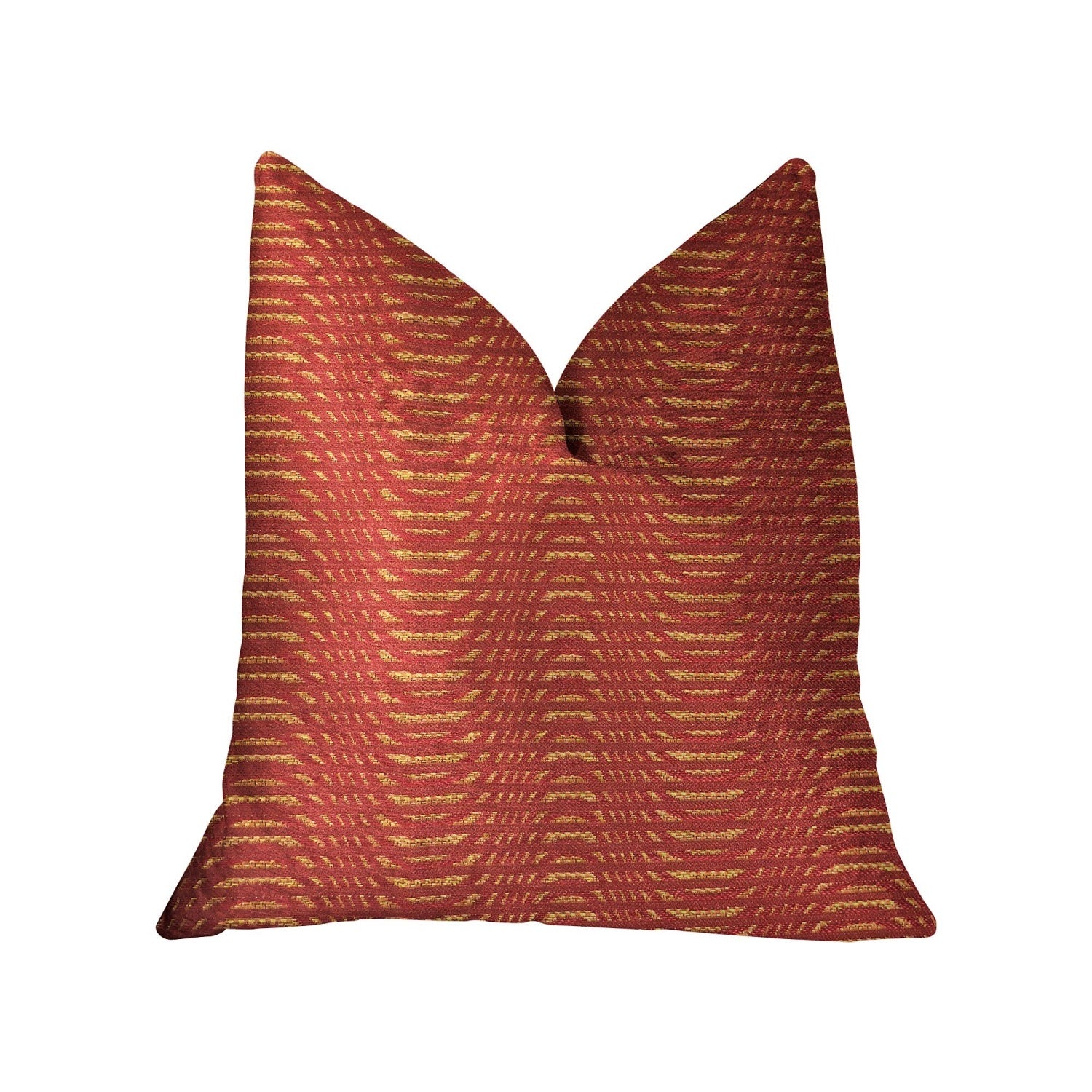 Plutus New Earth Ripple Red Luxury Throw Pillow - Double Sided  20 X 36 King
