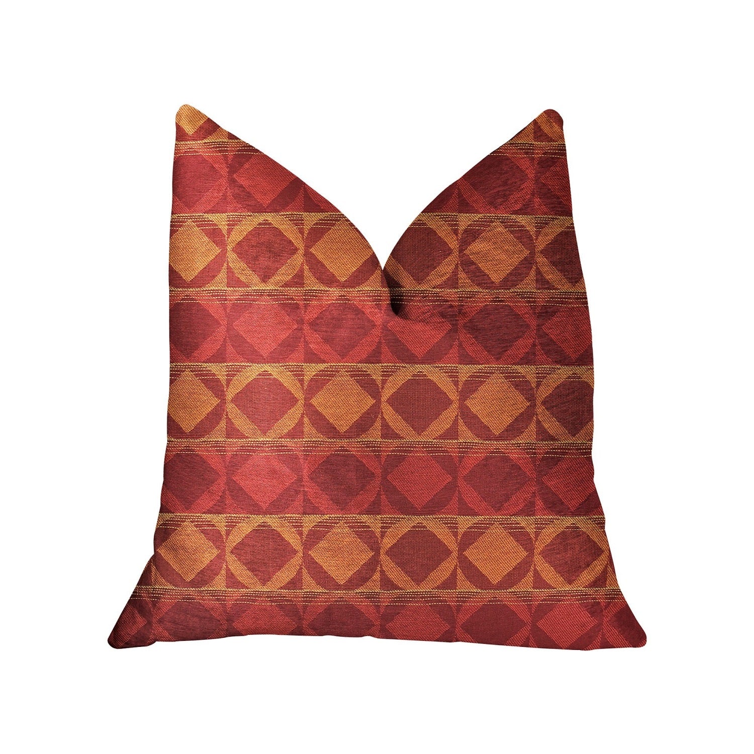 Plutus Celestial Red And Orange Luxury Throw Pillow - Double Sided  16 X 16