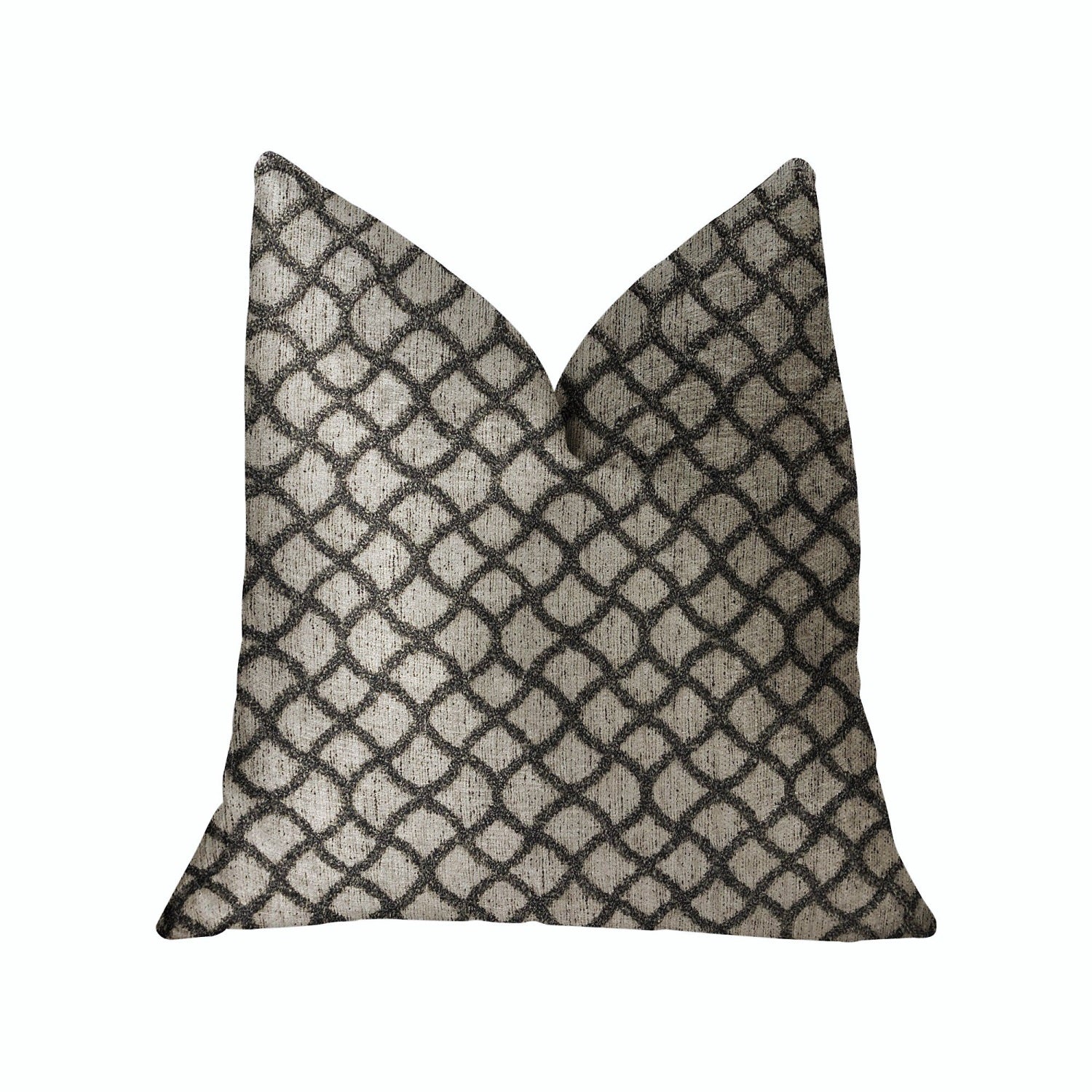 Plutus Galactic Ringlet Brown And Beige Luxury Throw Pillow - Double Sided  26 X 26