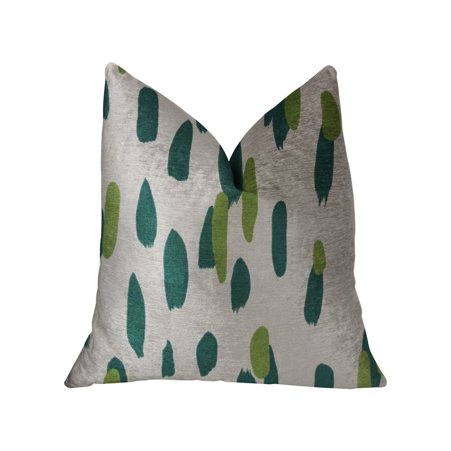 Plutus Bosky Willow Green And Beige Luxury Throw Pillow - Double Sided  18 X 18