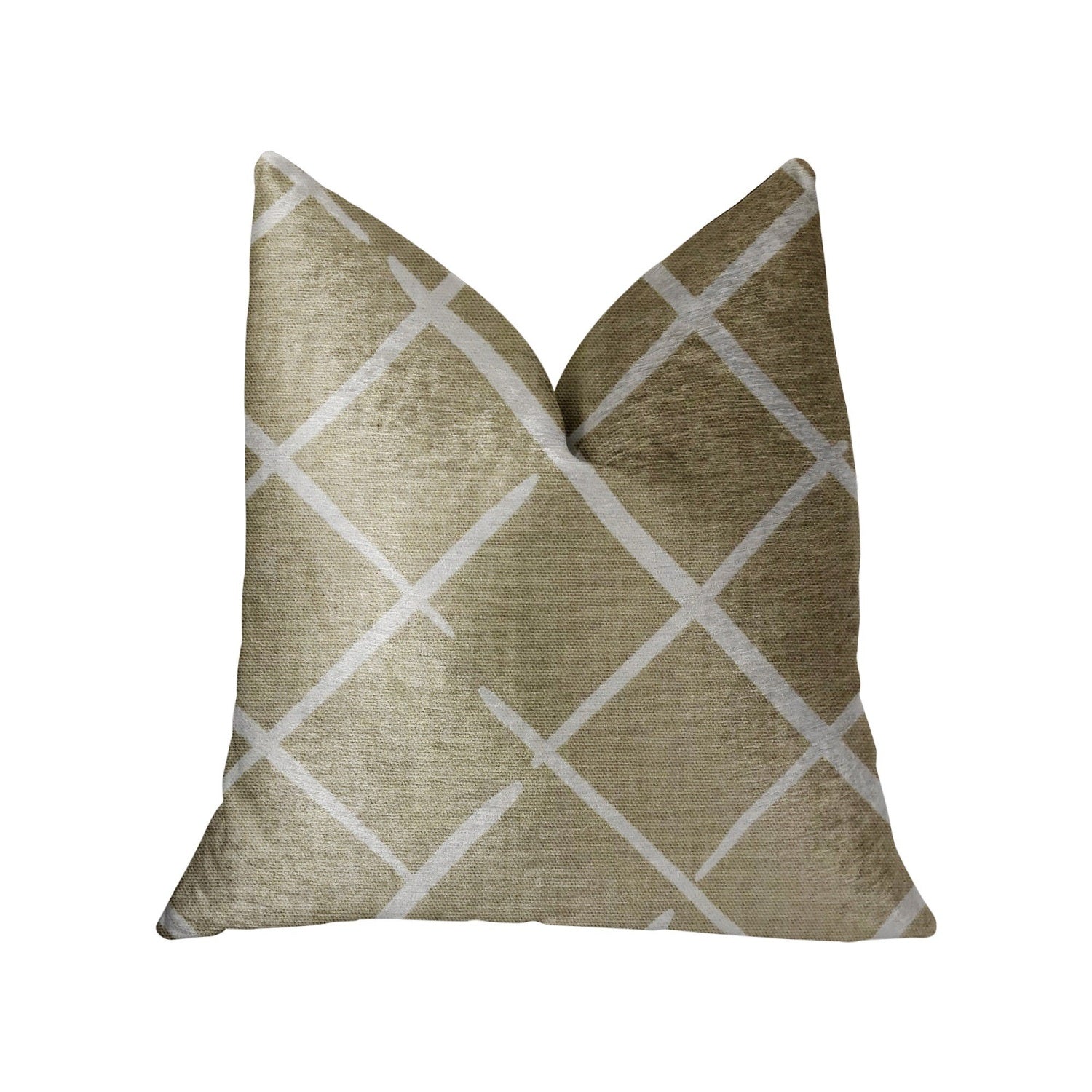 Plutus Davinci Beige And Brown Luxury Throw Pillow - Double Sided  24 X 24