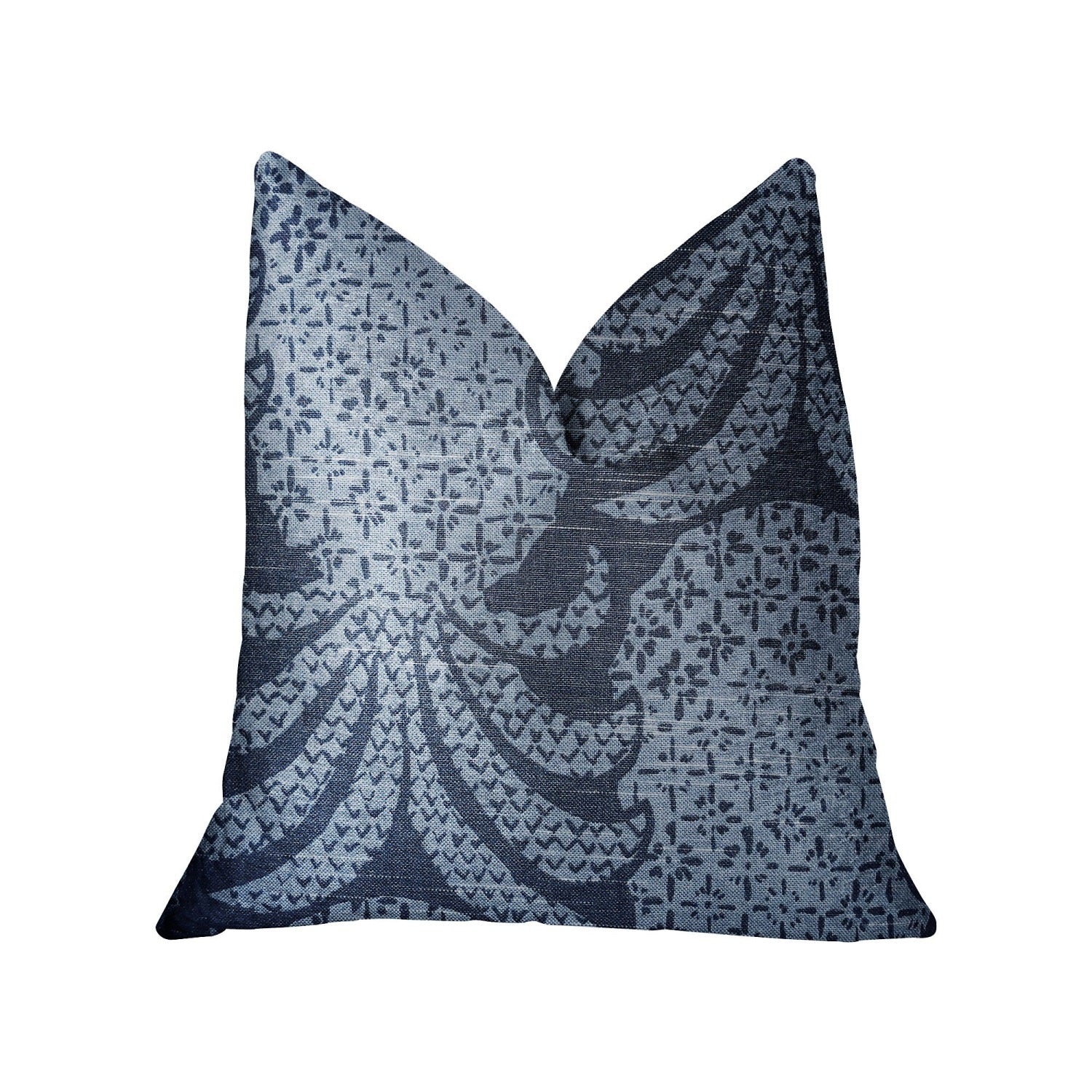 Plutus Pineapple Crush Blue And Black Luxury Throw Pillow - Double Sided  20 X 36 King