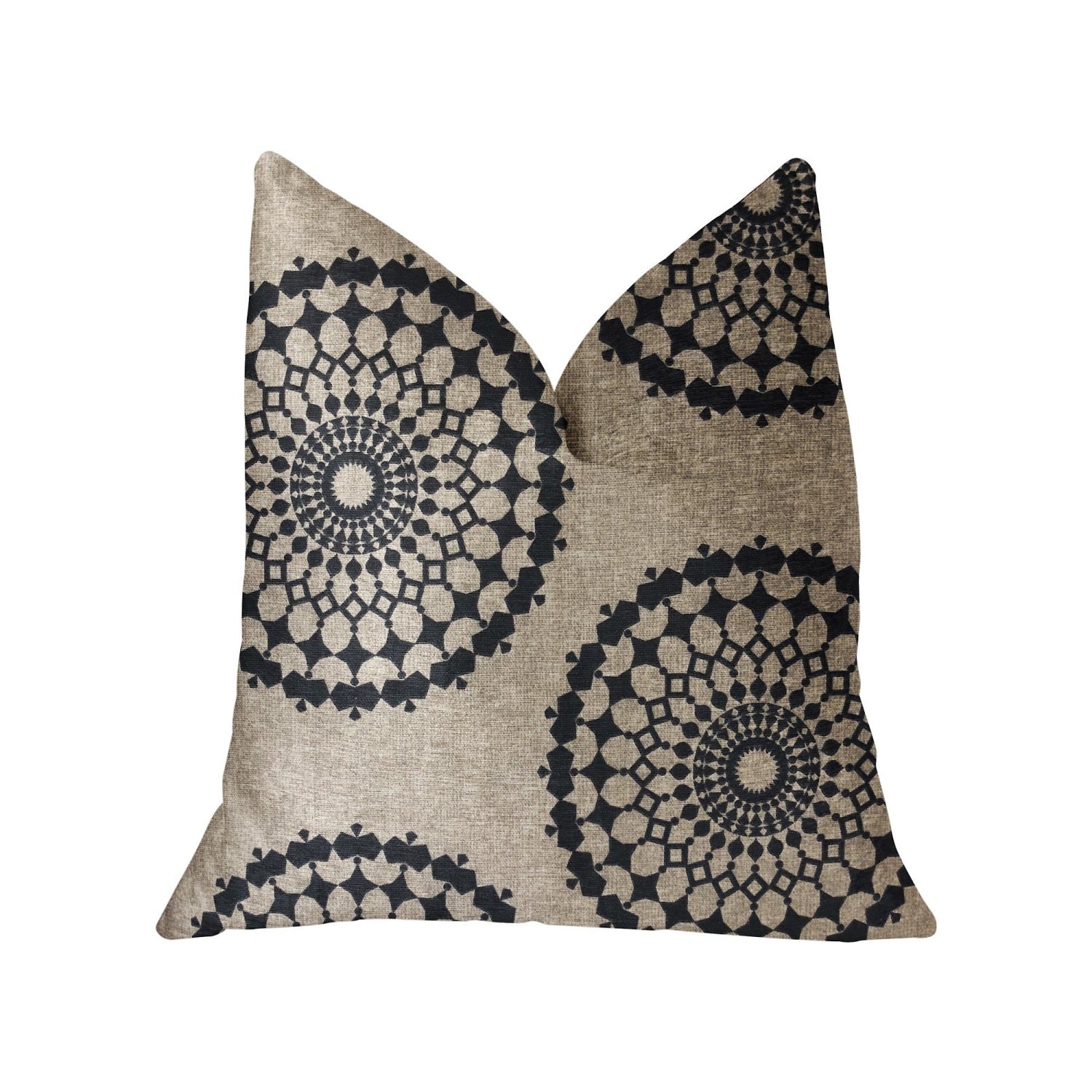 Plutus Cascade Gold, Green And Beige Luxury Throw Pillow - Double Sided  20 X 20