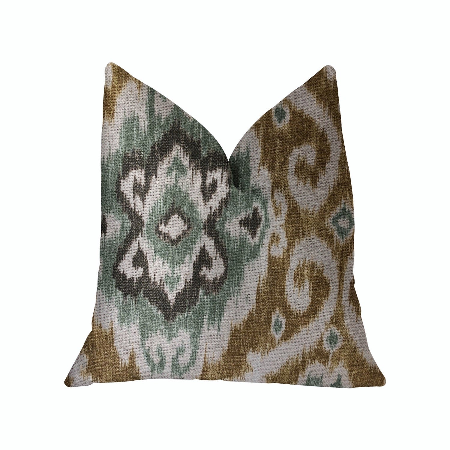 Plutus Ambrosia Yellow And Beige Luxury Throw Pillow - Double Sided  22 X 22