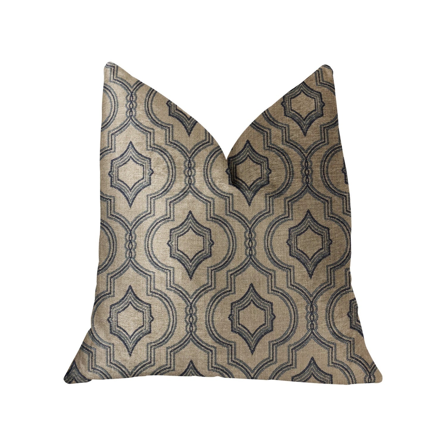 Plutus Anise Black And Beige Luxury Throw Pillow - Double Sided  18 X 18