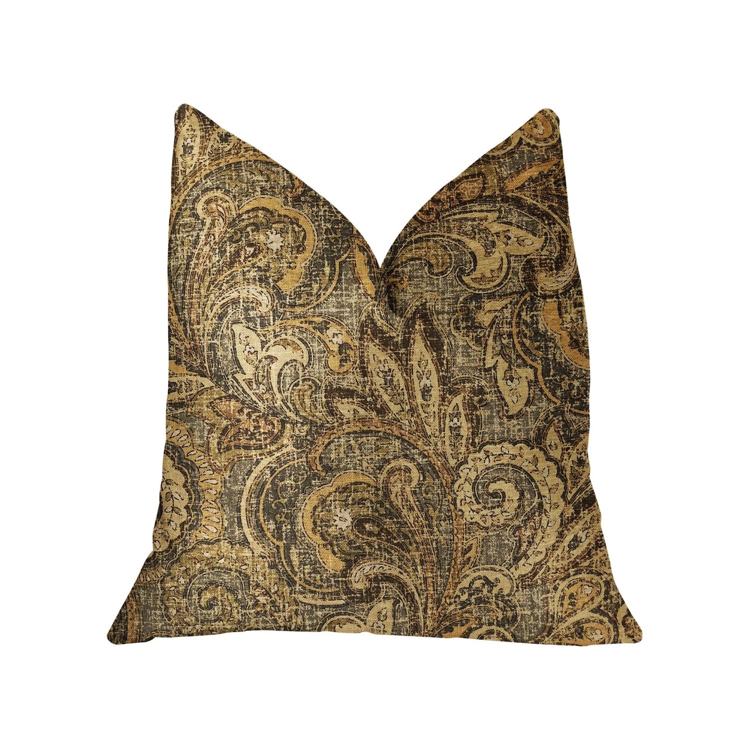 Plutus Cypress Field Brown Luxury Throw Pillow - Double Sided  18 X 18