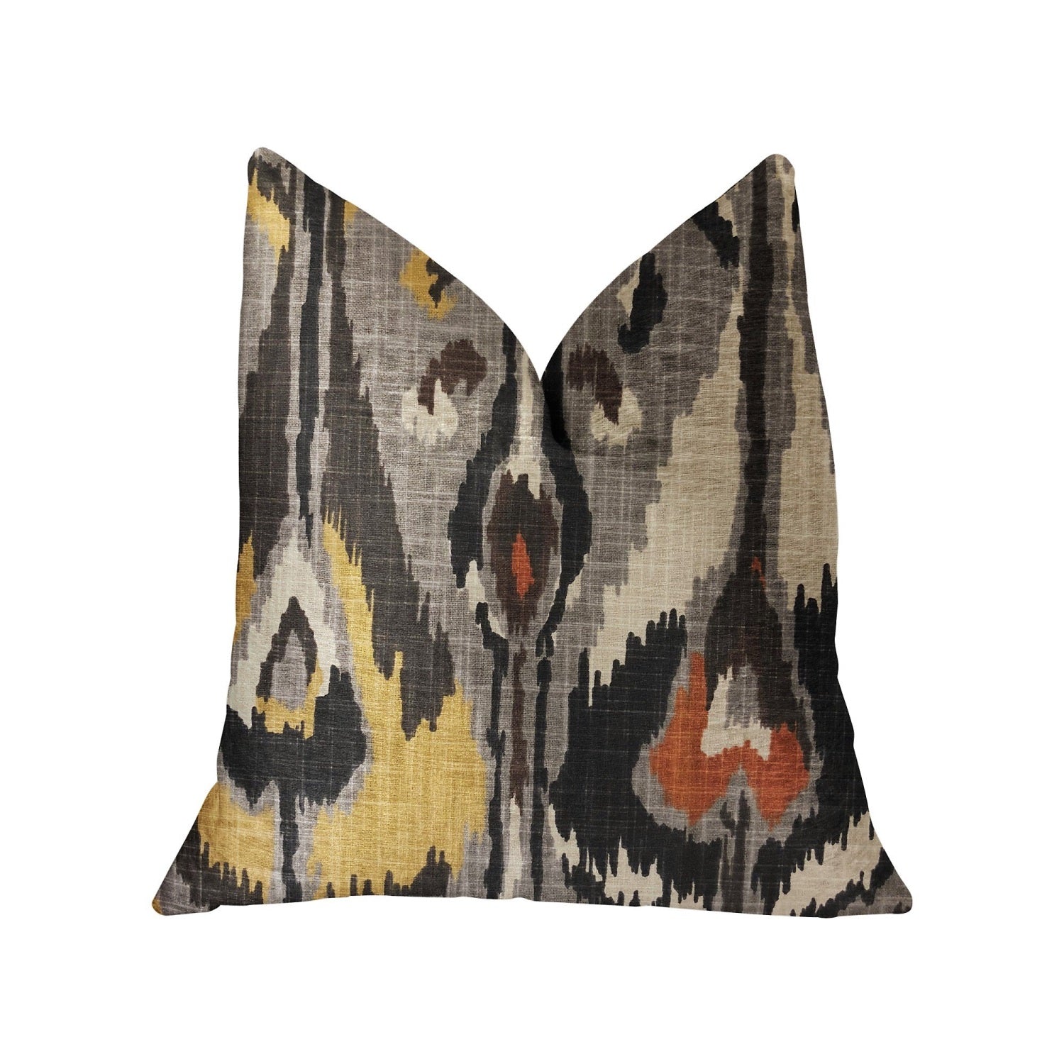 Plutus Tigerlily Gray Luxury Throw Pillow - Double Sided  24 X 24