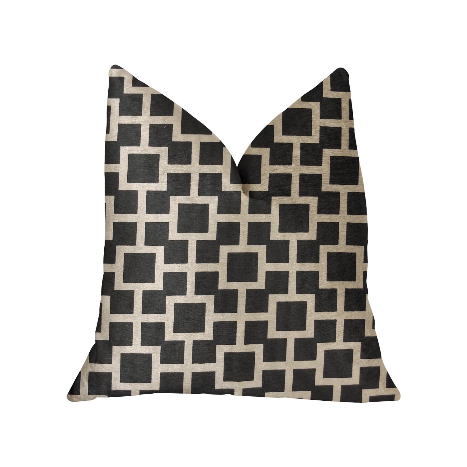 Plutus Petunia Black And White Luxury Throw Pillow - Double Sided  20 X 36 King